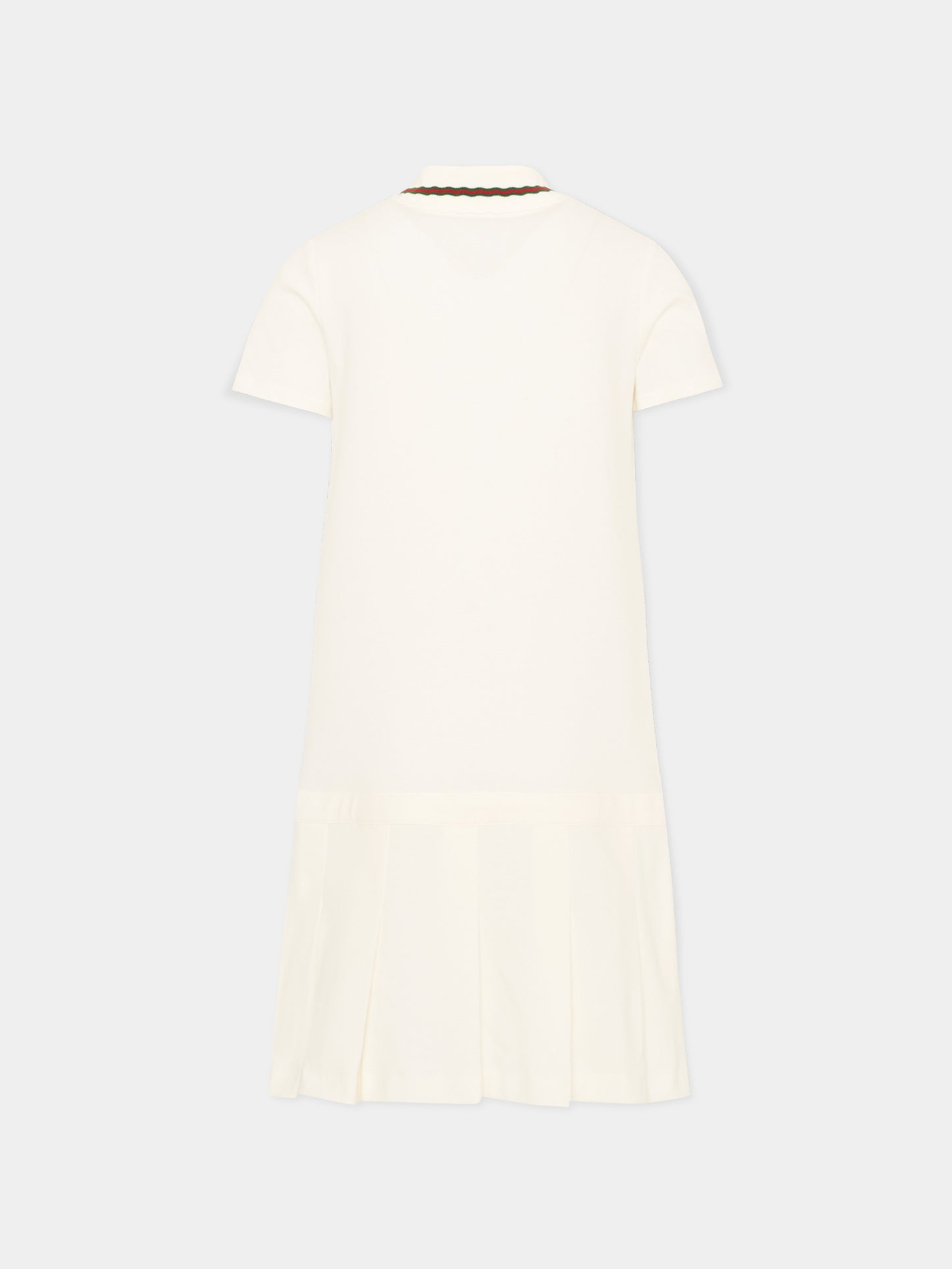 Vestito avorio per bambina con pieghe
