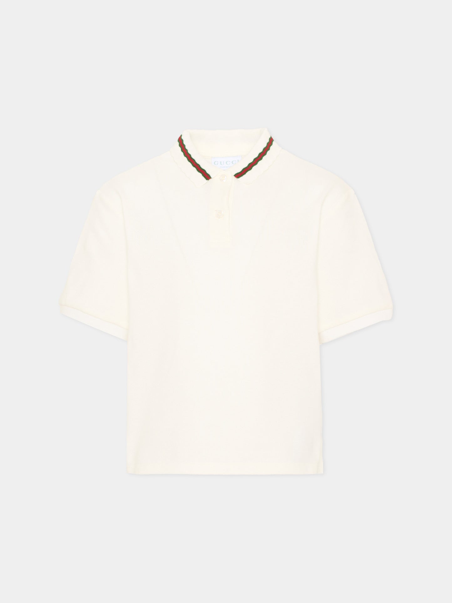 Polo avorio per bambina,Gucci Kids,852834 XJHRS 9024