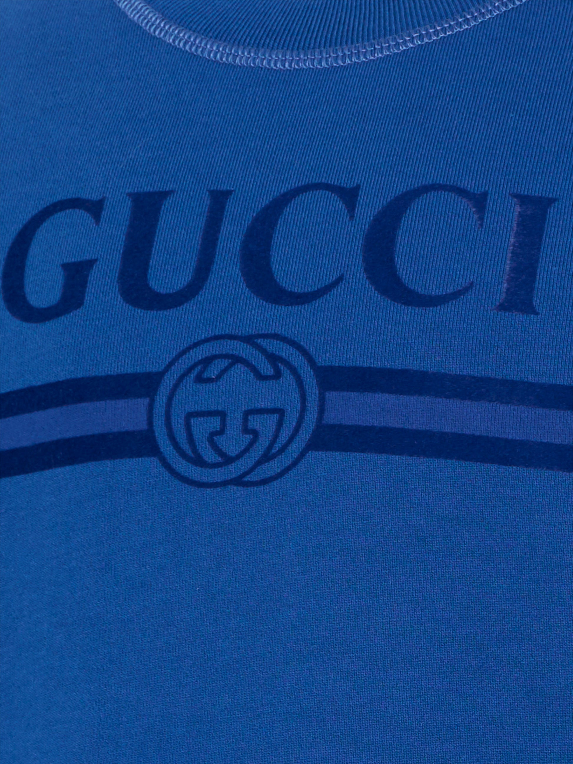 Felpa blu per bambini con logo,Gucci Kids,849011 XJHO6 4118