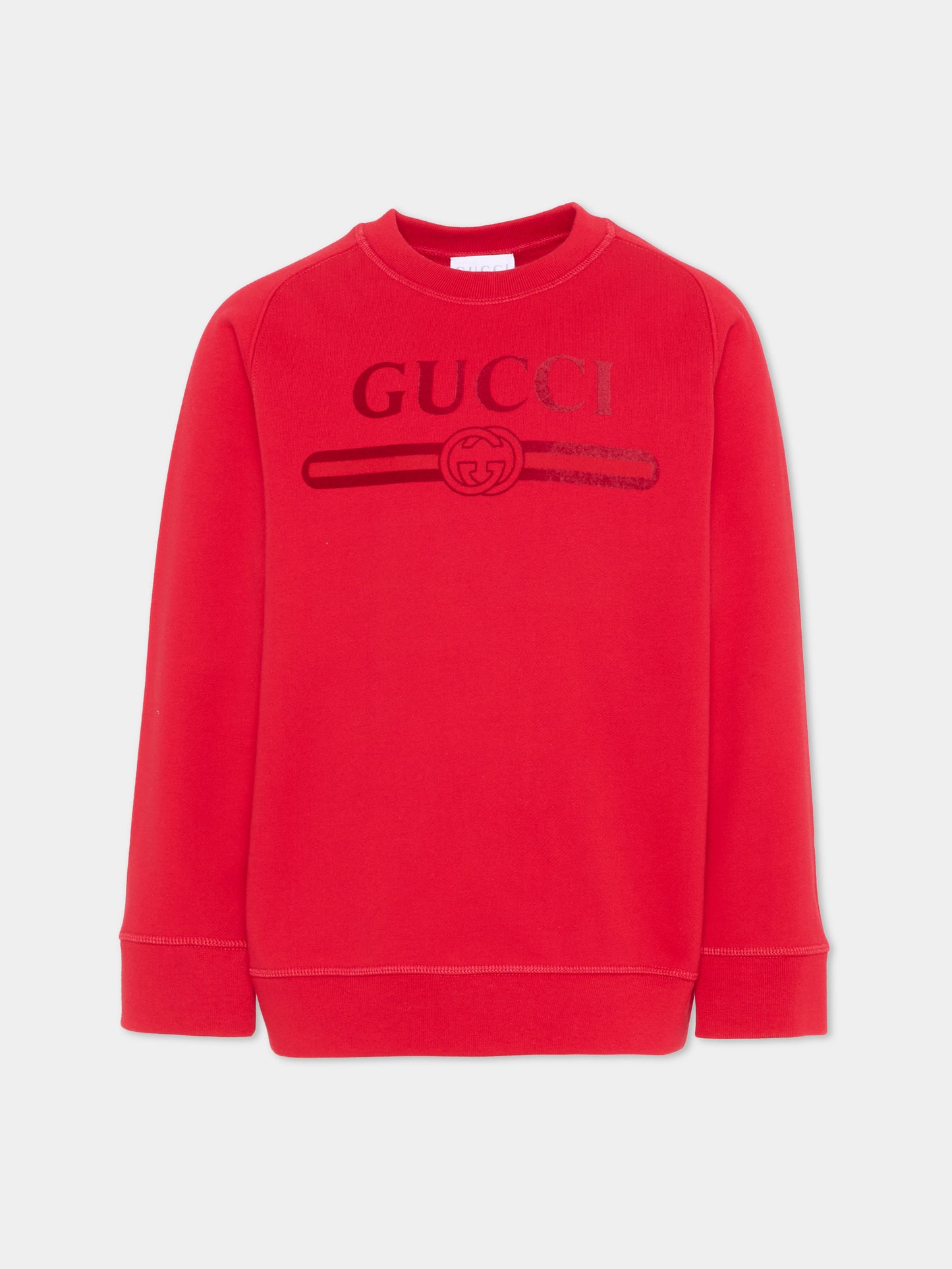 Felpa rossa per bambini con logo,Gucci Kids,849011 XJHO6 6195