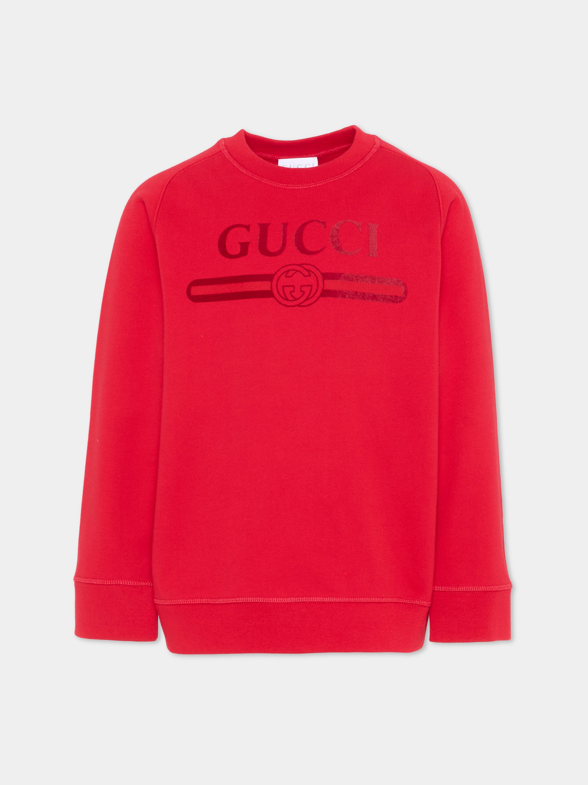 Felpa rossa per bambini con logo,Gucci Kids,849011 XJHO6 6195