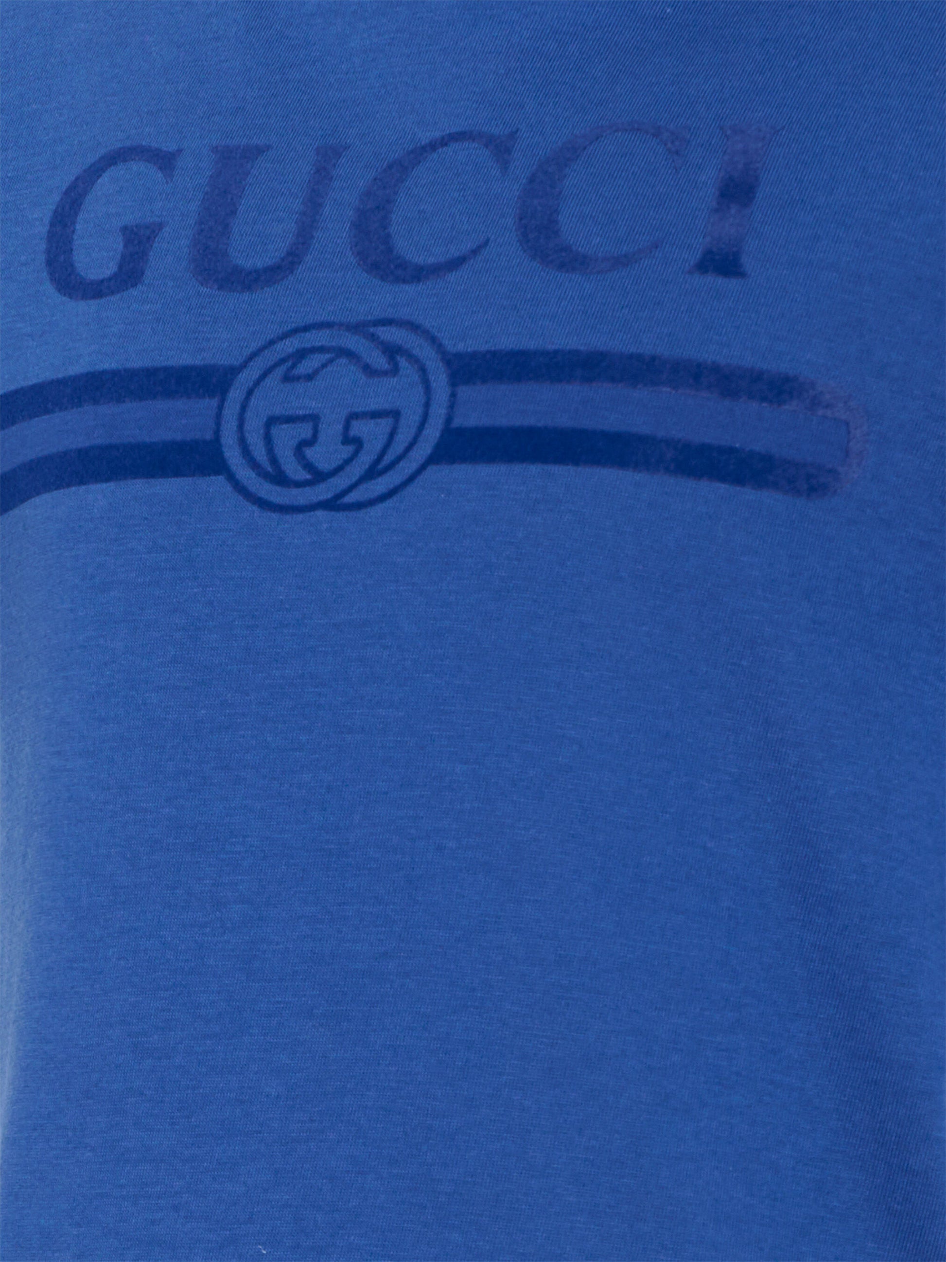 T-shirt blu per bambini con logo,Gucci Kids,547559 XJHO5 4118