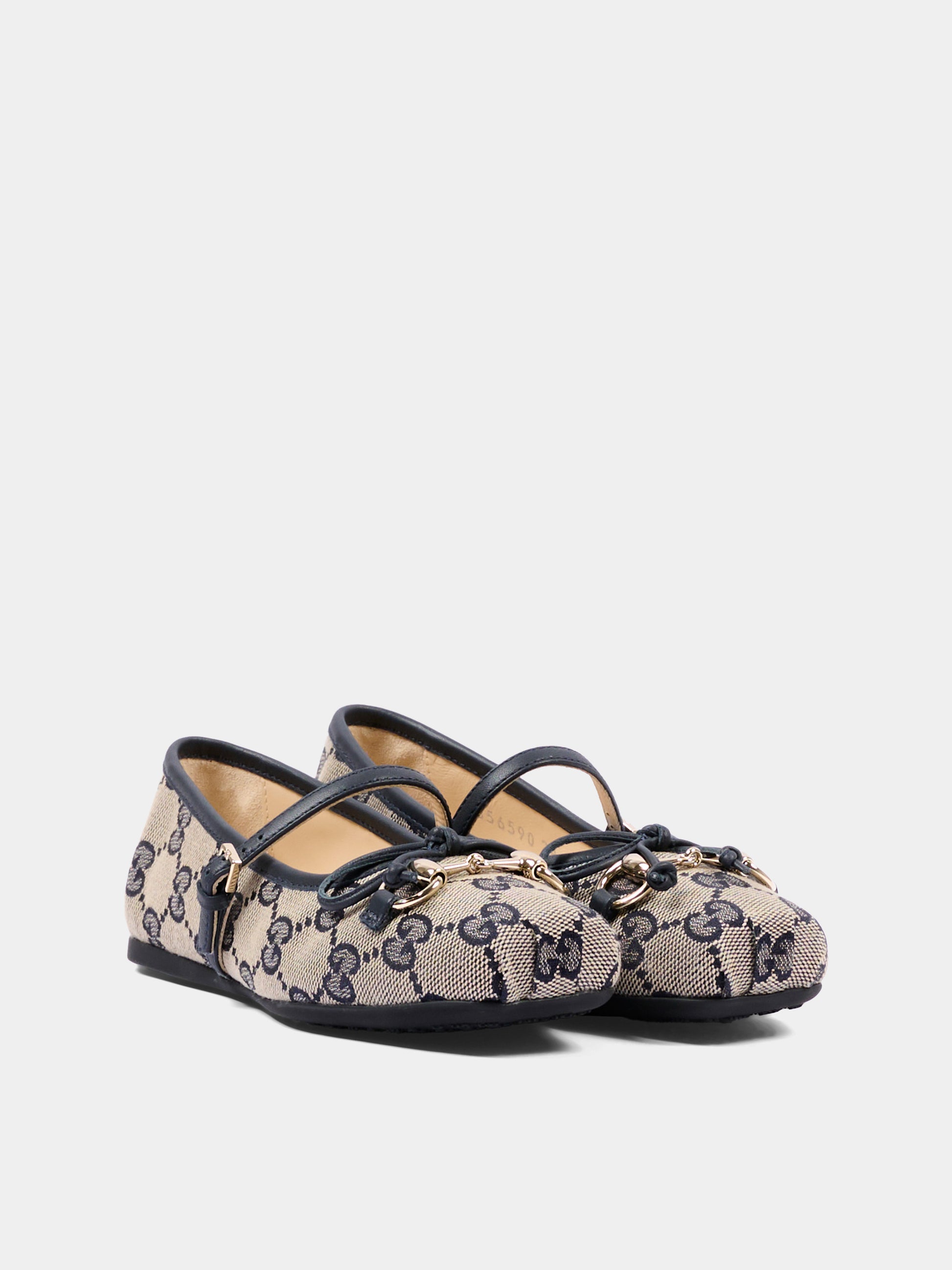 Ballerine beige per bambina con monogram,Gucci Kids,856590 HWK20 4041