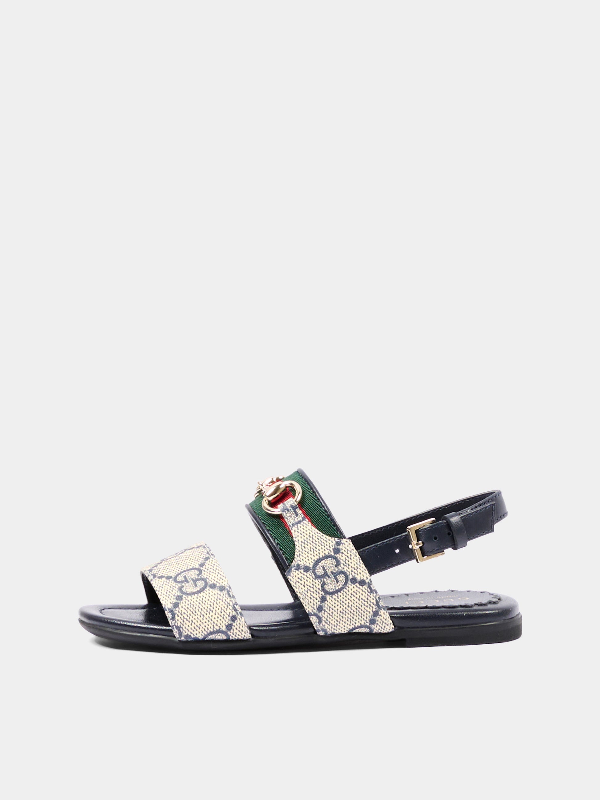 Sandali beige per bambina con Web,Gucci Kids,862409 FAFM7 4061