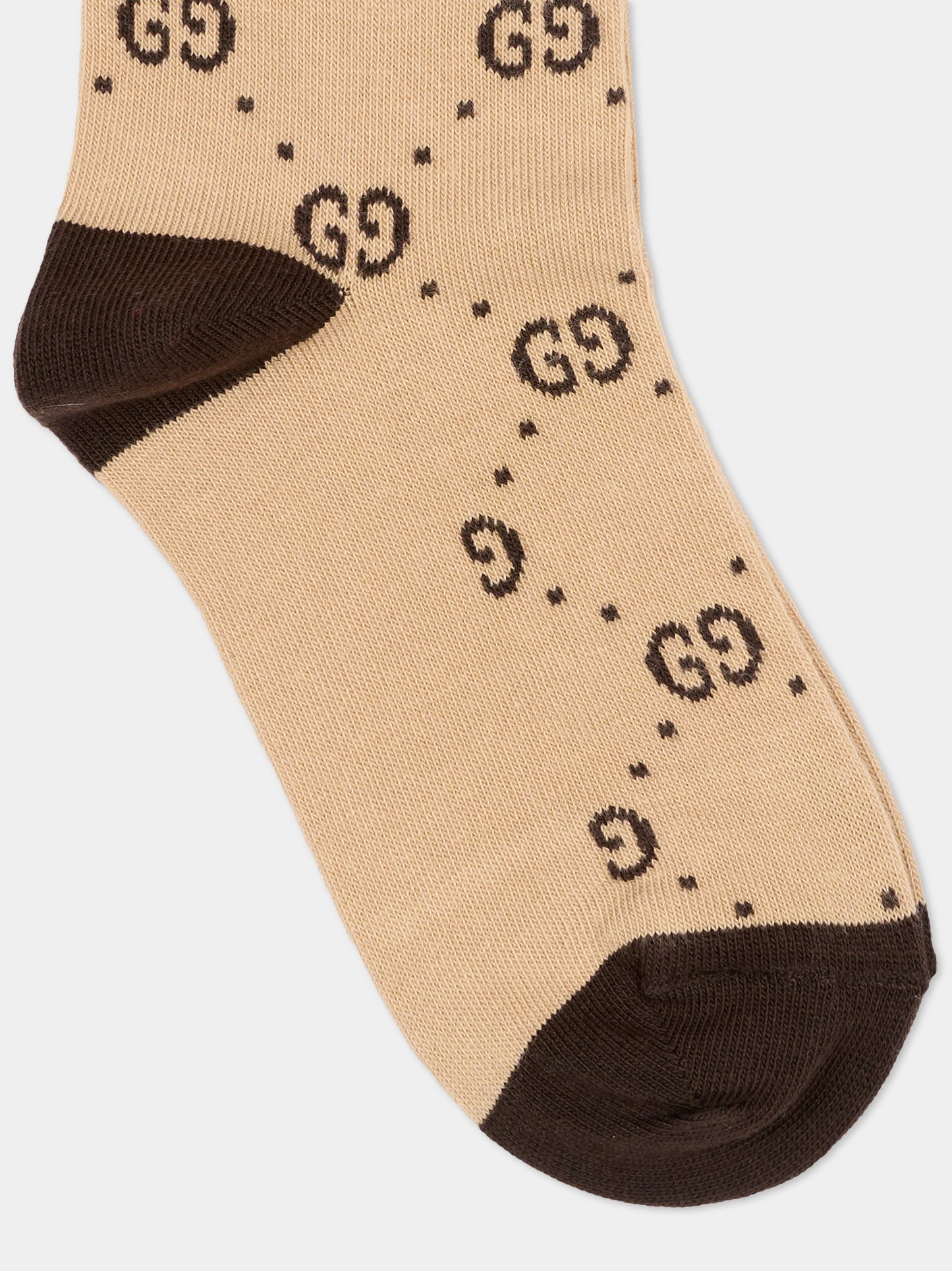 Calzini beige per bambini con GG,Gucci Kids,503509 4K541 9764