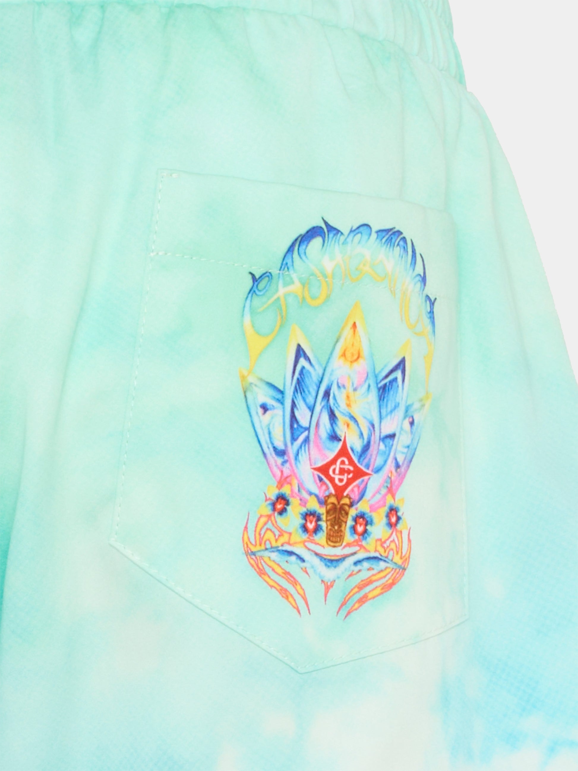 Shorts multicolor per bambino con fiore di loto,Casablanca,KSP26 TR 317 01 EX BC