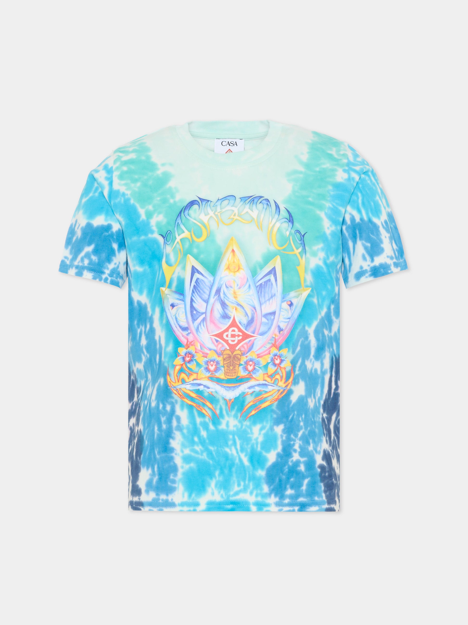 T-shirt multicolor per bambino con fiore di loto,Casablanca,KSP26 JTS 038 04 EX BC