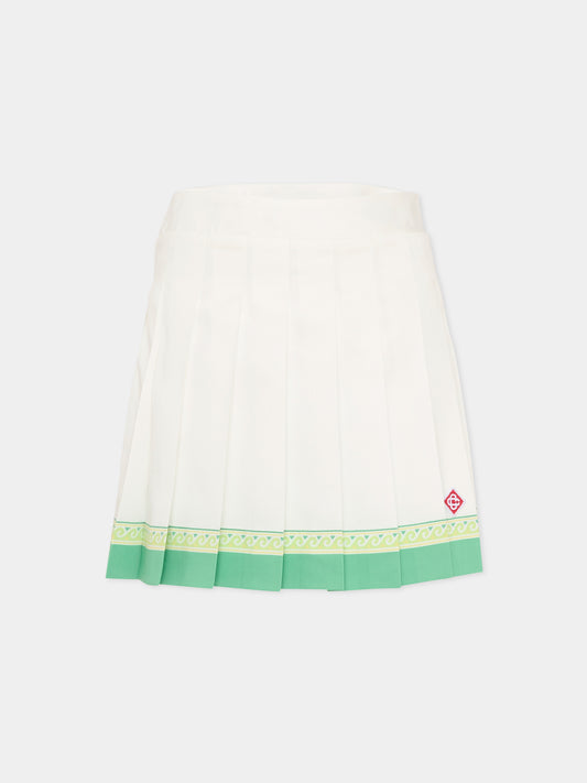 Gonna avorio per bambina con logo,Casablanca,KSP26 SK 158 01 EX BC