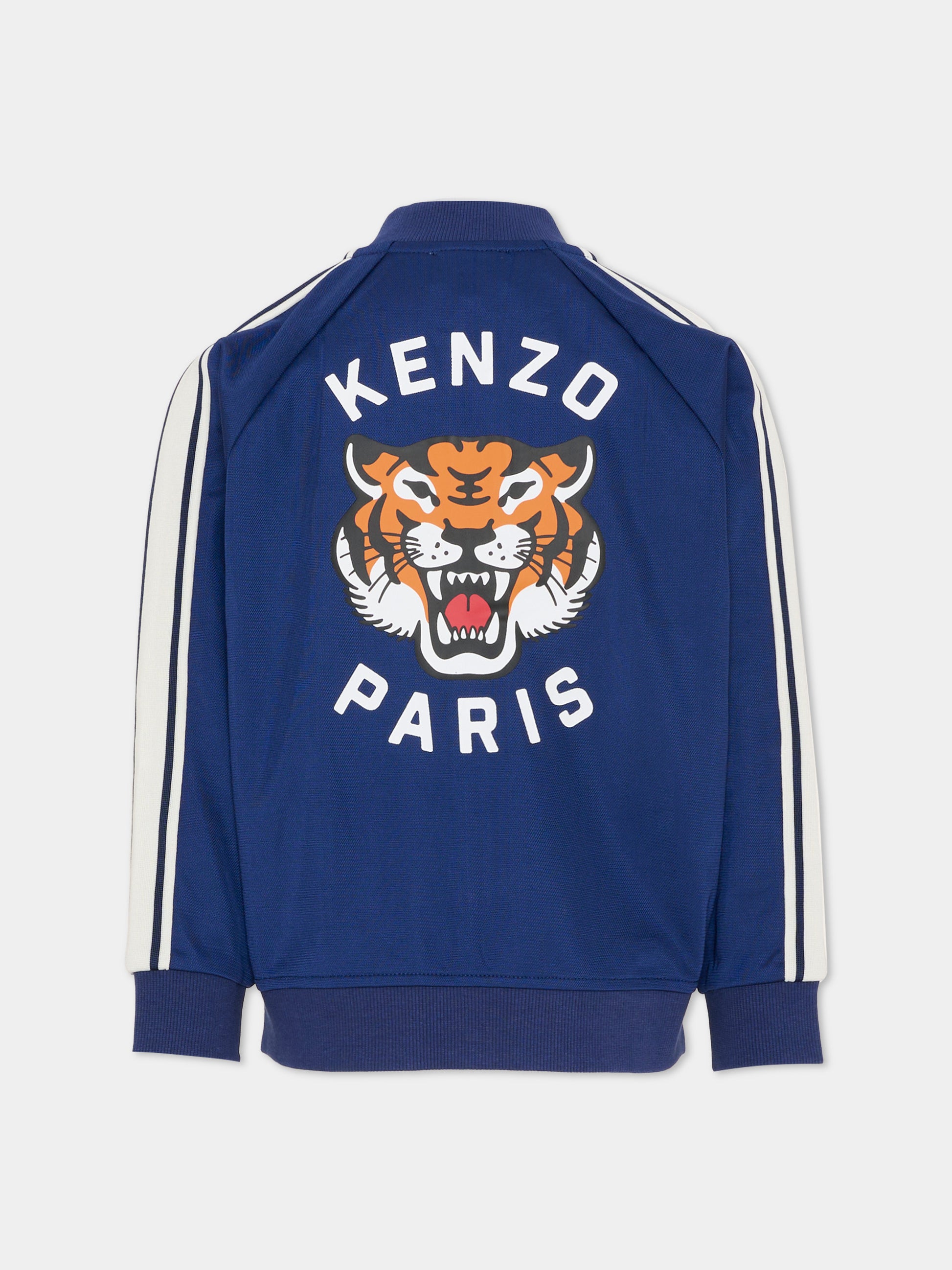 Felpa blu per bambini con Lucky Tiger,Kenzo Kids,K61687 84N