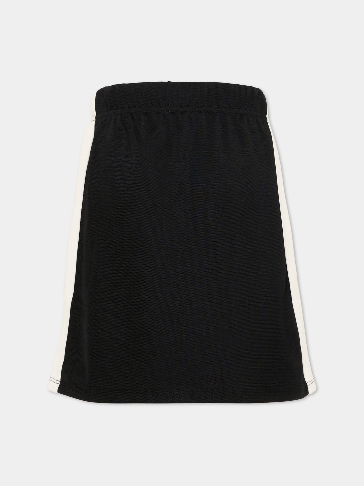 Gonna nera per bambina con logo papavero,Kenzo Kids,K61713 09B