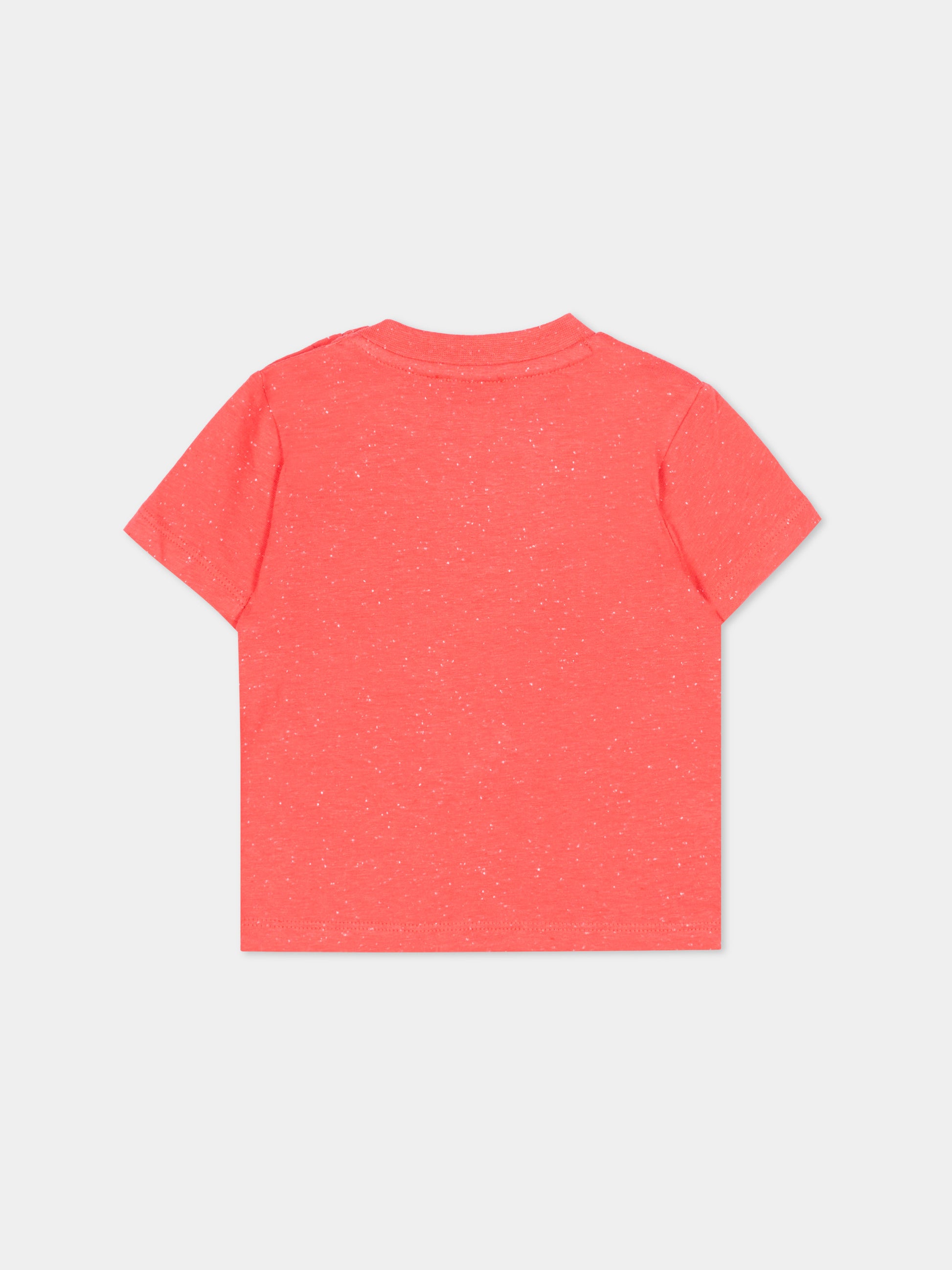 T-shirt rossa per neonato con Tiger logo,Kenzo Kids,K61715 976