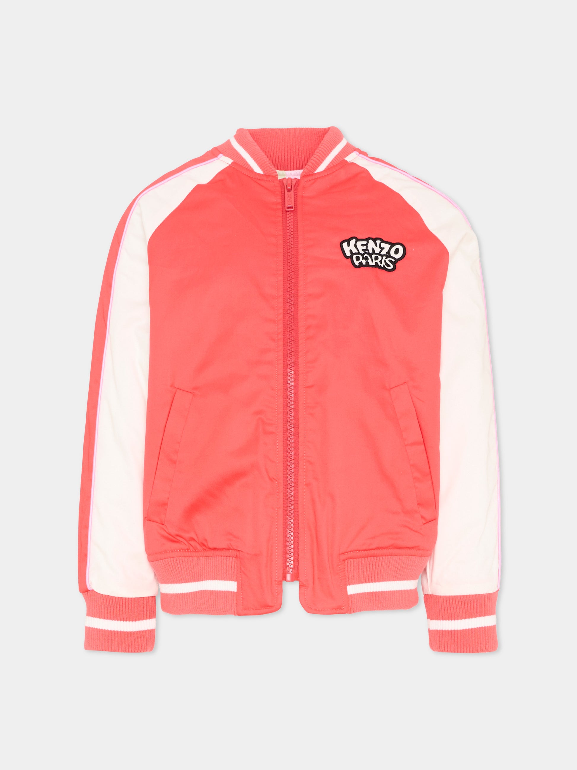 Bomber rosso per bambina con panda,Kenzo Kids,K61784 976