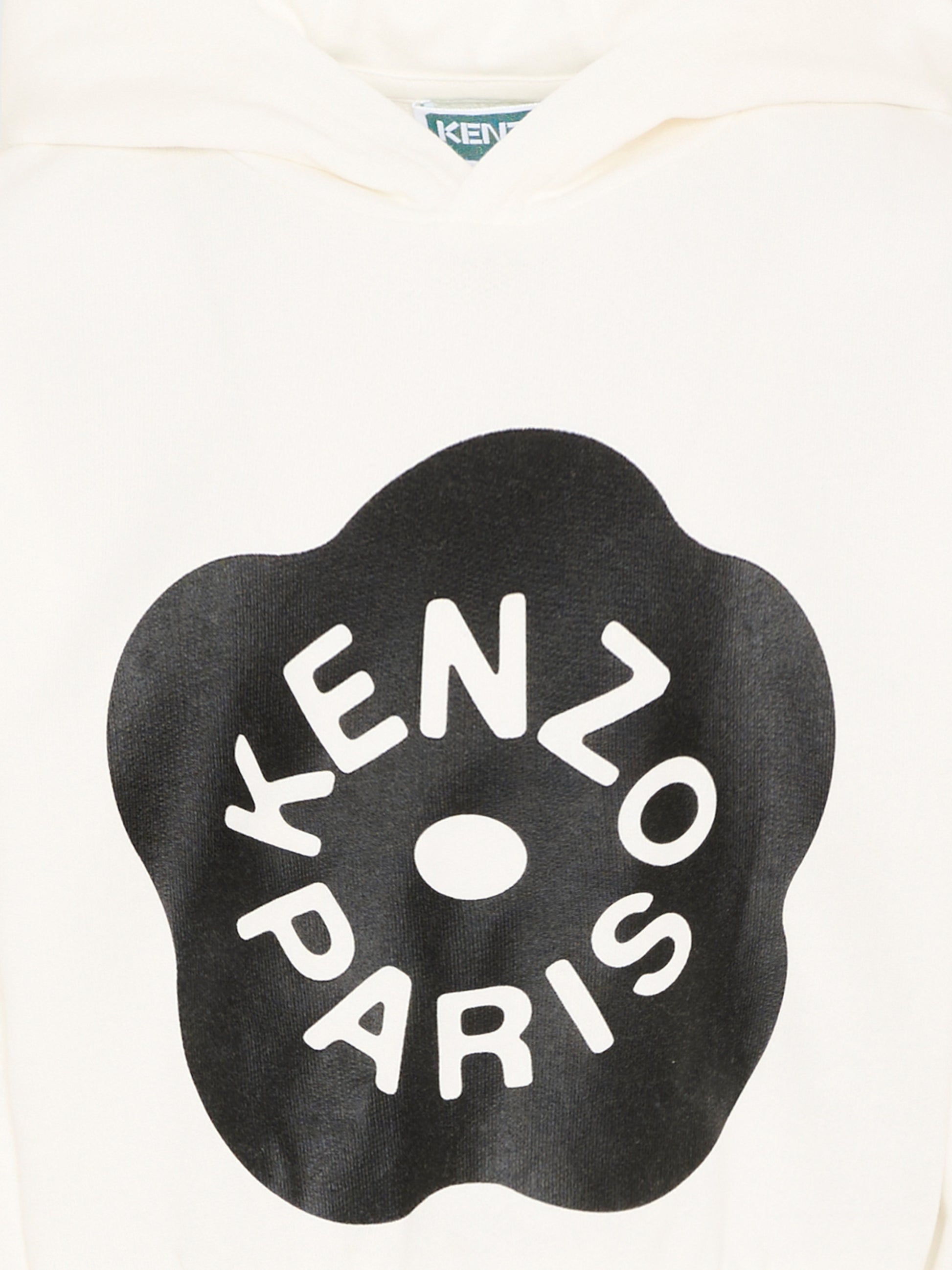 Felpa bianca crop per bambina con papavero,Kenzo Kids,K61805 117