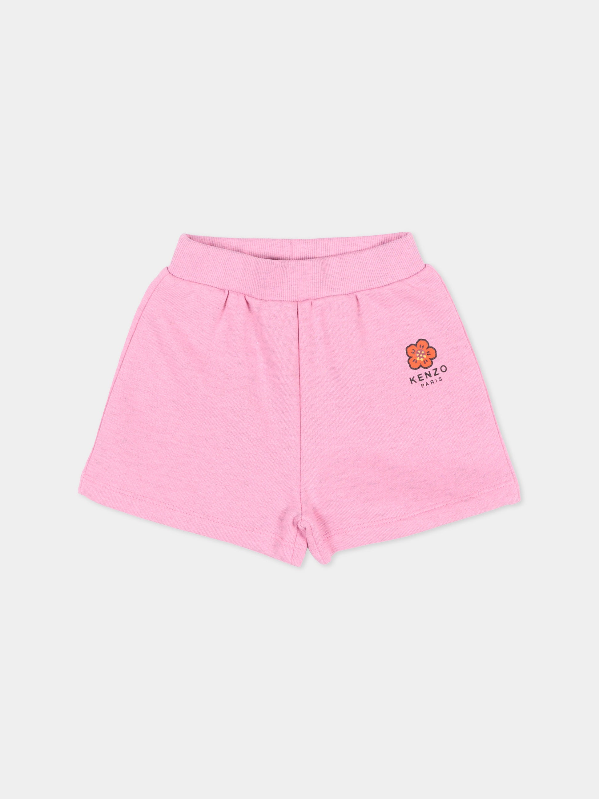 Shorts sportivi rosa per neonata con fiore Boke,Kenzo Kids,K61810 47F