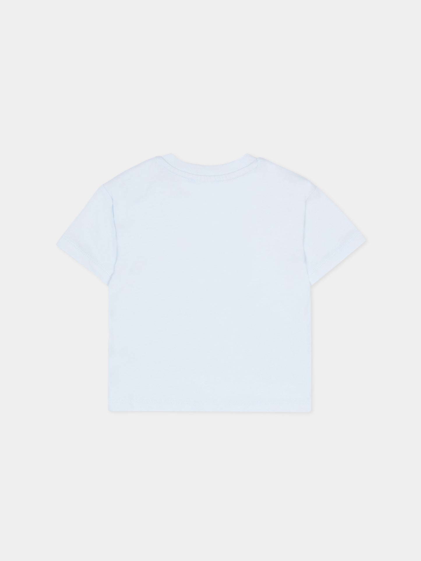 T-shirt celeste per neonata con papavero,Kenzo Kids,K61818 77M