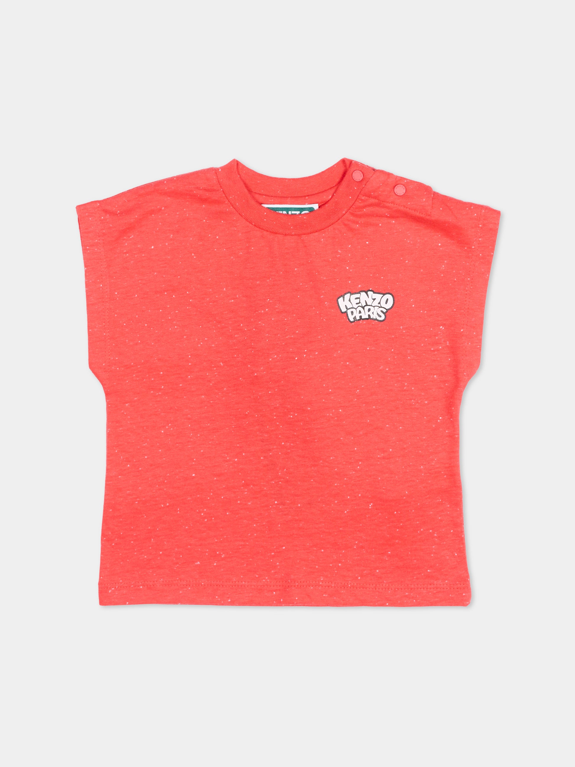 T-shirt rossa per neonati con panda,Kenzo Kids,K61843 976