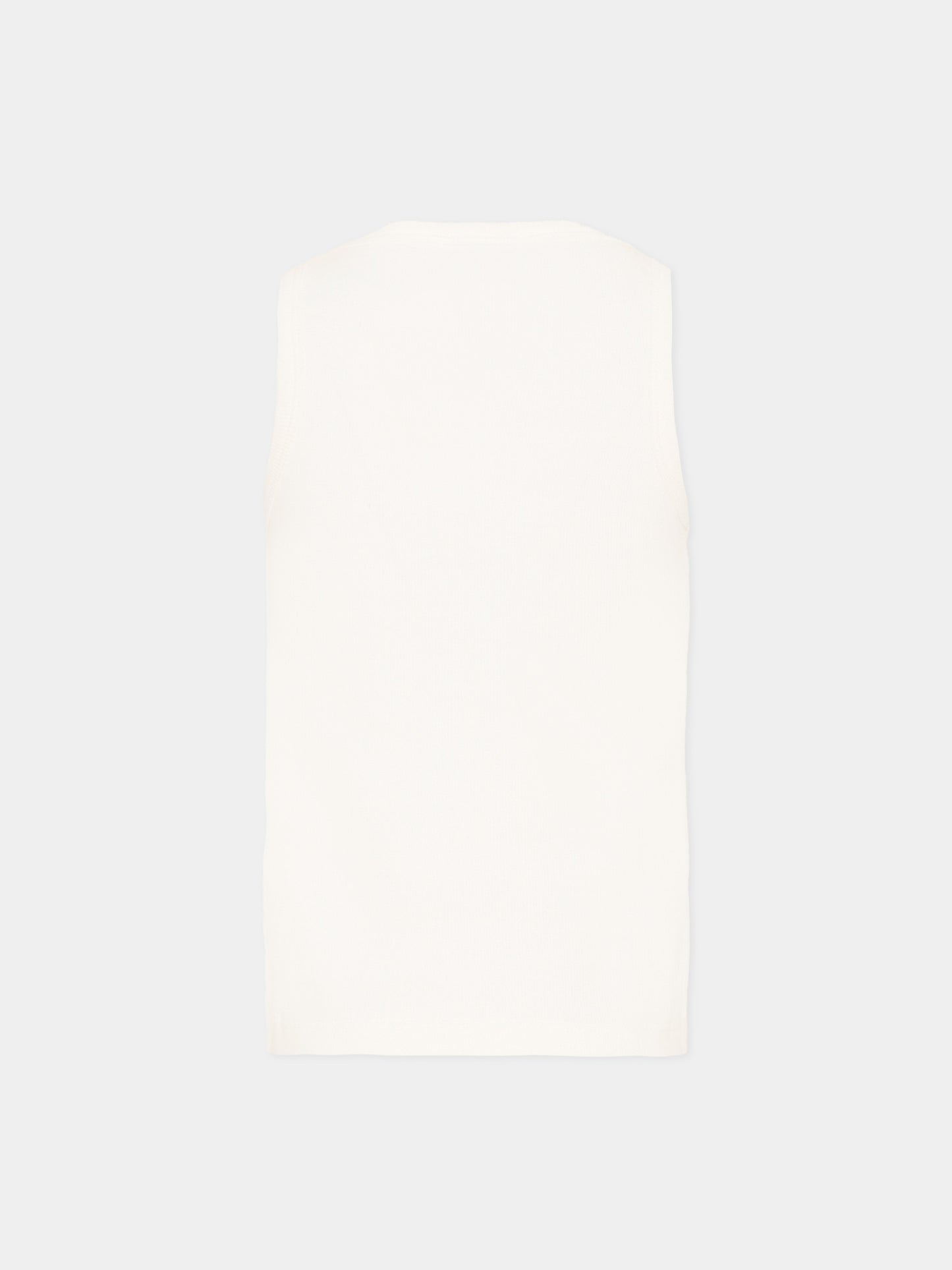 Canotta bianca per bambina con logo papavero,Kenzo Kids,K61880 117