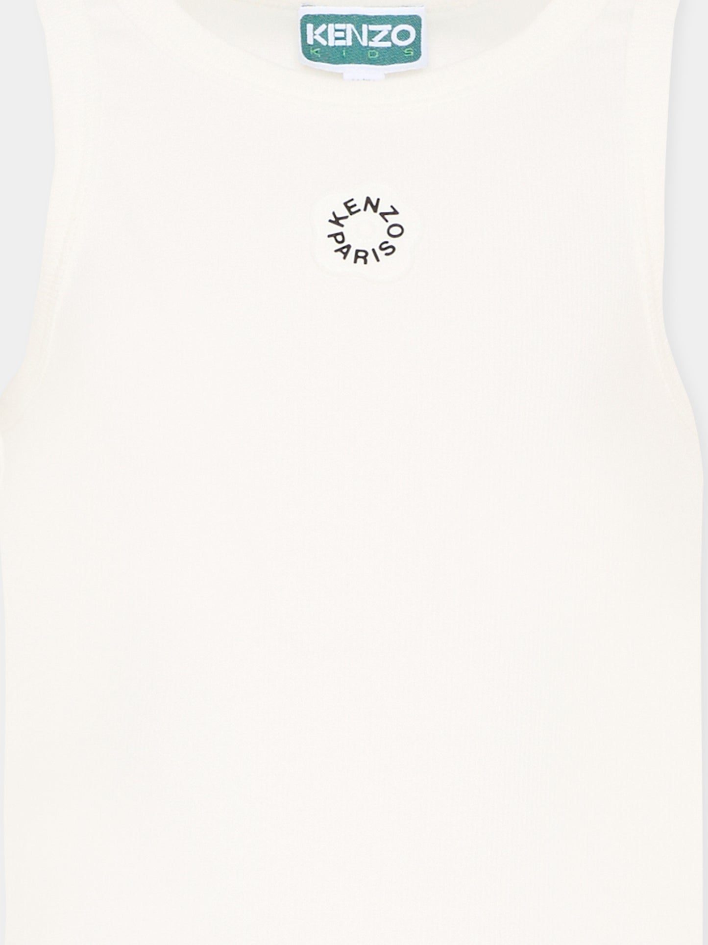 Canotta bianca per bambina con logo papavero,Kenzo Kids,K61880 117