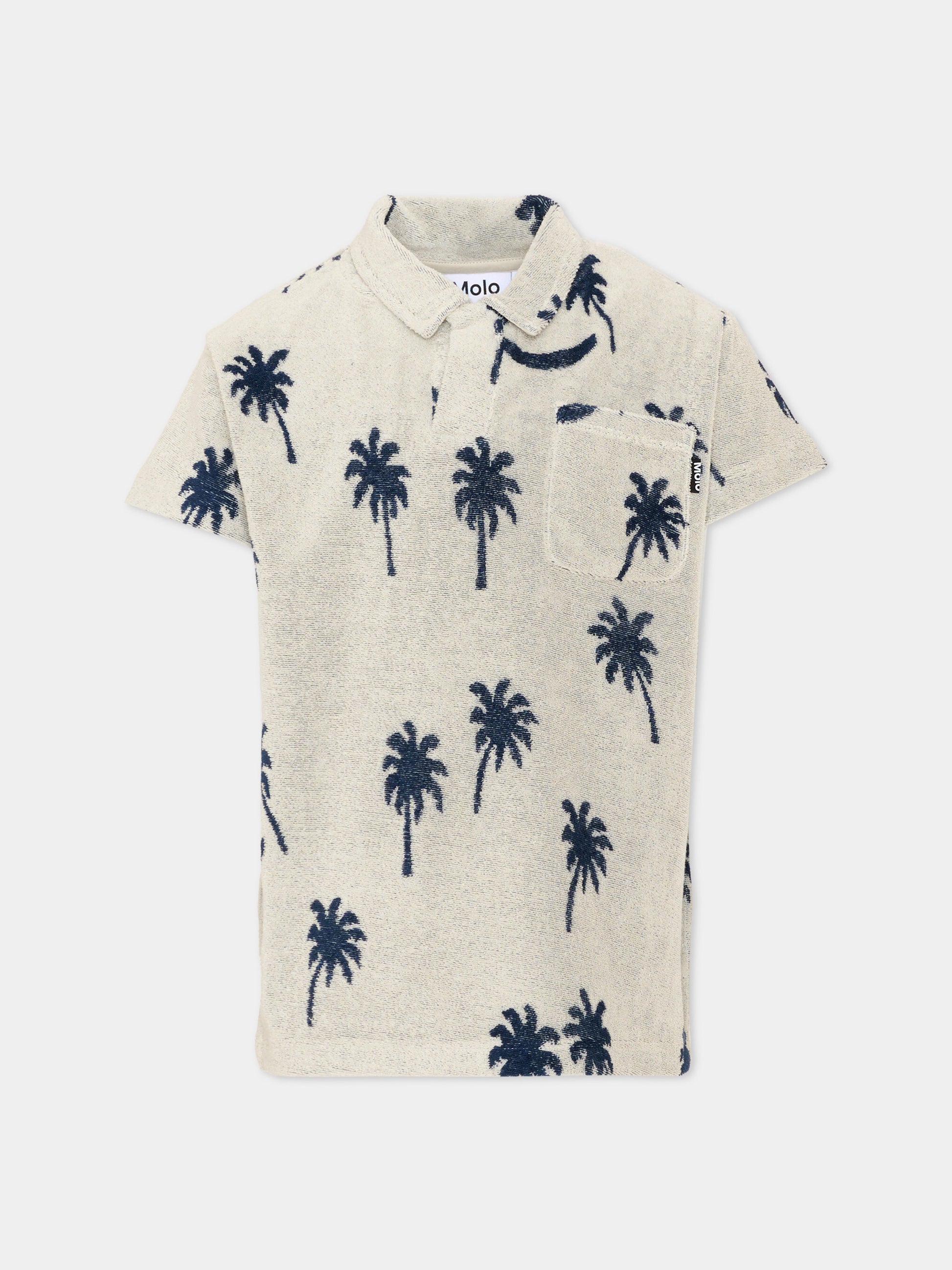 Polo grigia Randel per bambino con palme,Molo,1S26A207 9519