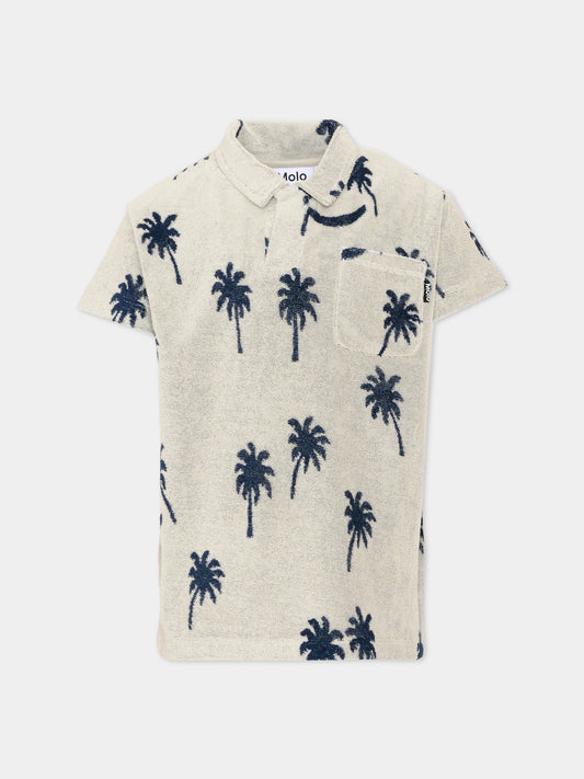 Polo grigia Randel per bambino con palme,Molo,1S26A207 9519