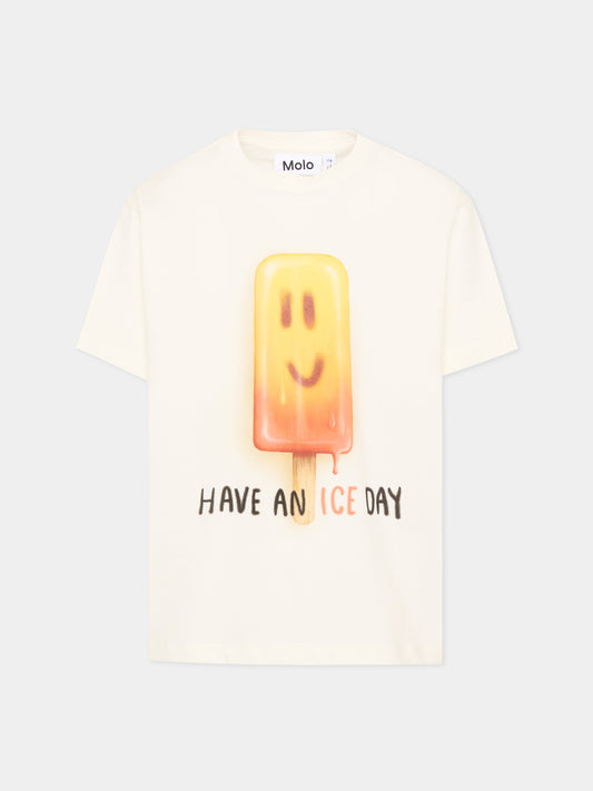 T-shirt bianca Riley per bambini con ghiacciolo,Molo,1S26A213 9804