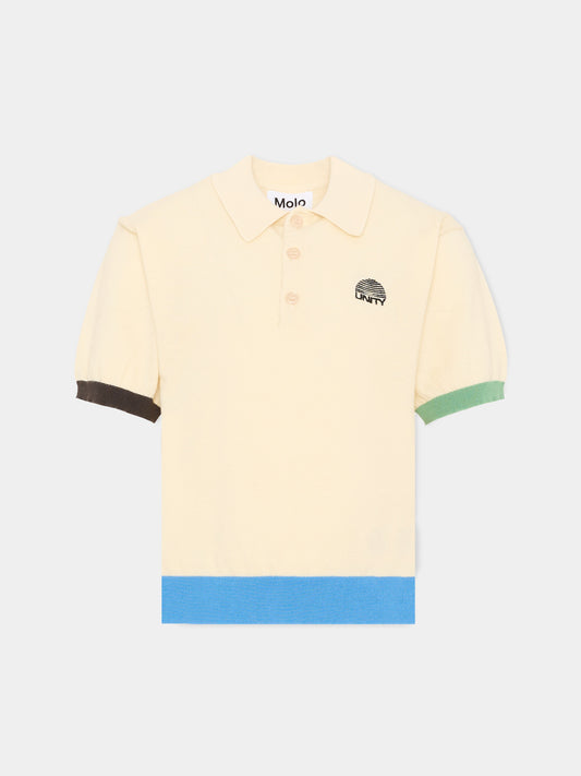 Polo beige Brooks per bambino,Molo,1S26A301 8894