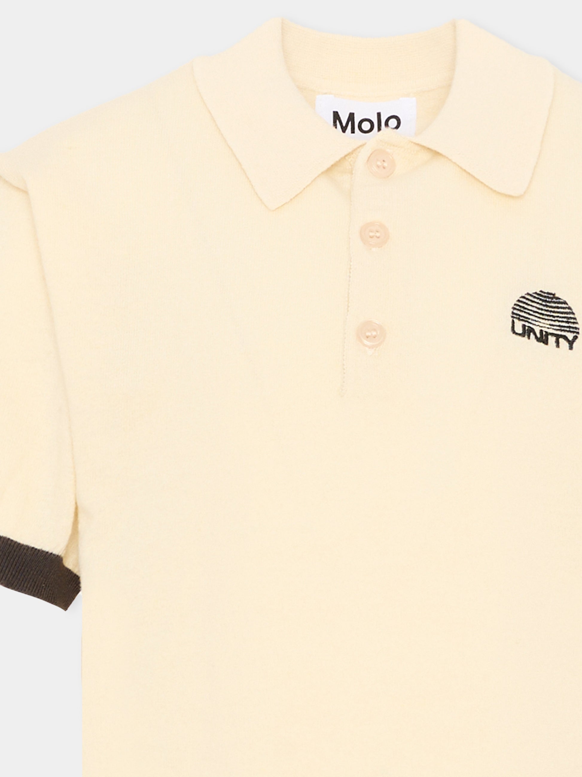 Polo beige Brooks per bambino,Molo,1S26A301 8894