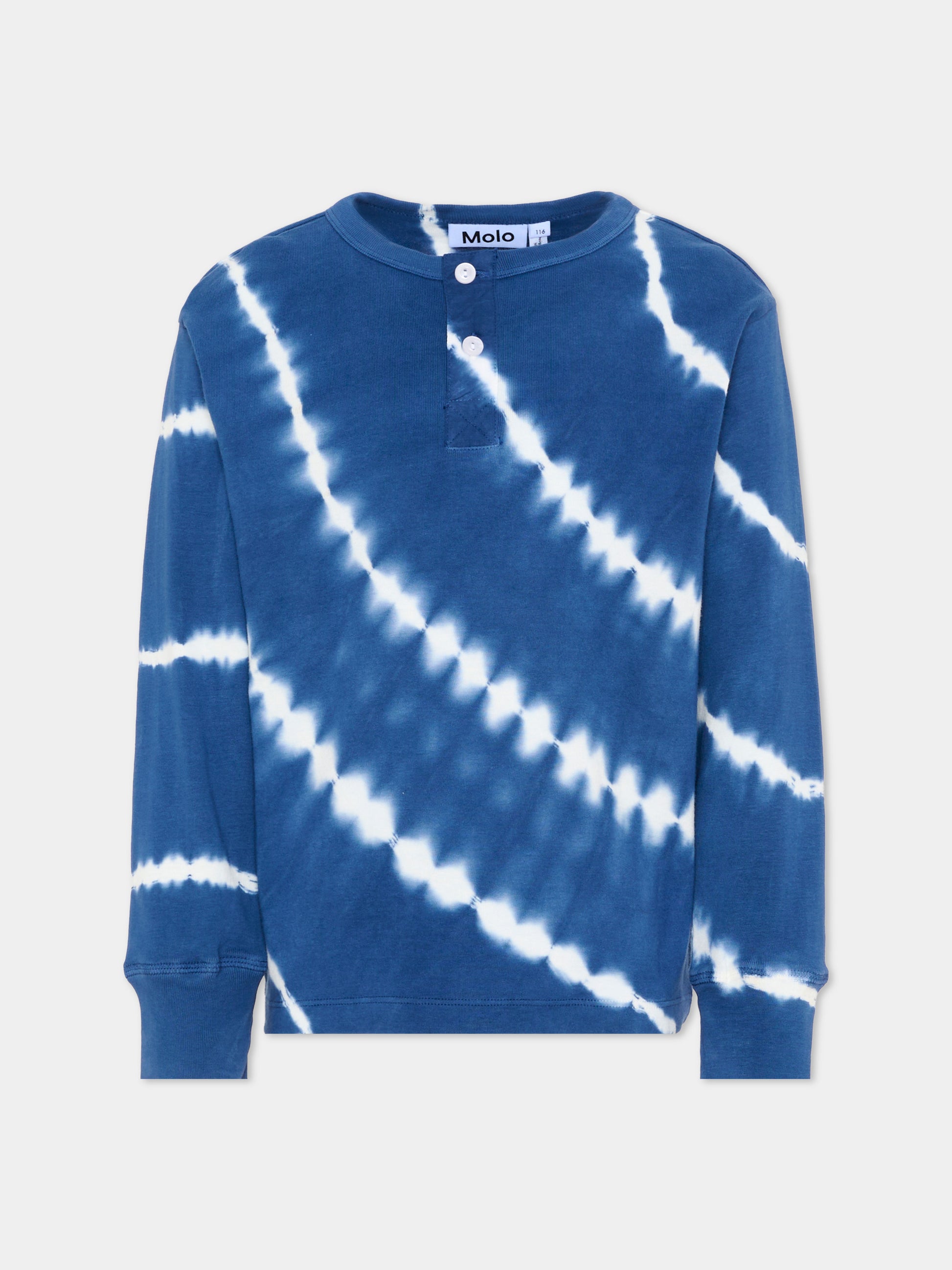 T-shirt blu Riff per bambino stampa tie-dye,Molo,1S26A407 5988