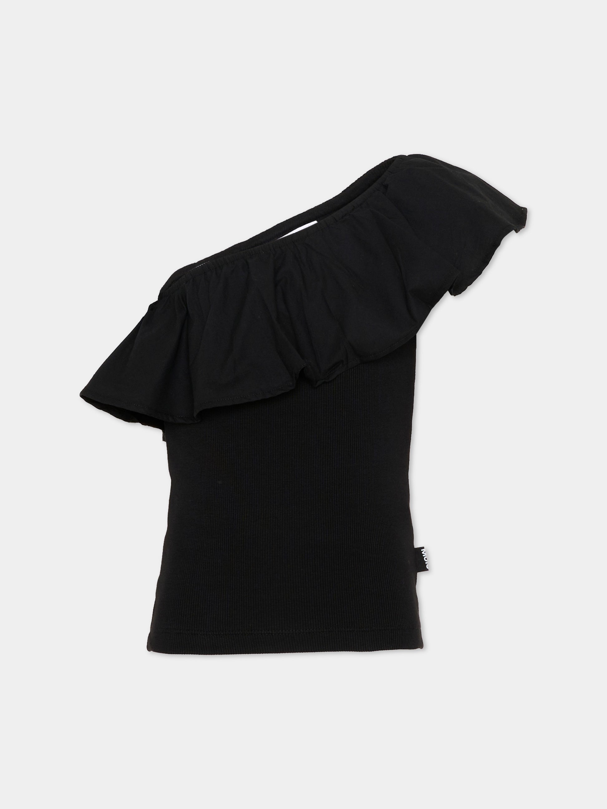 Top nero per bambina con volant,Molo,2S26A102 0099