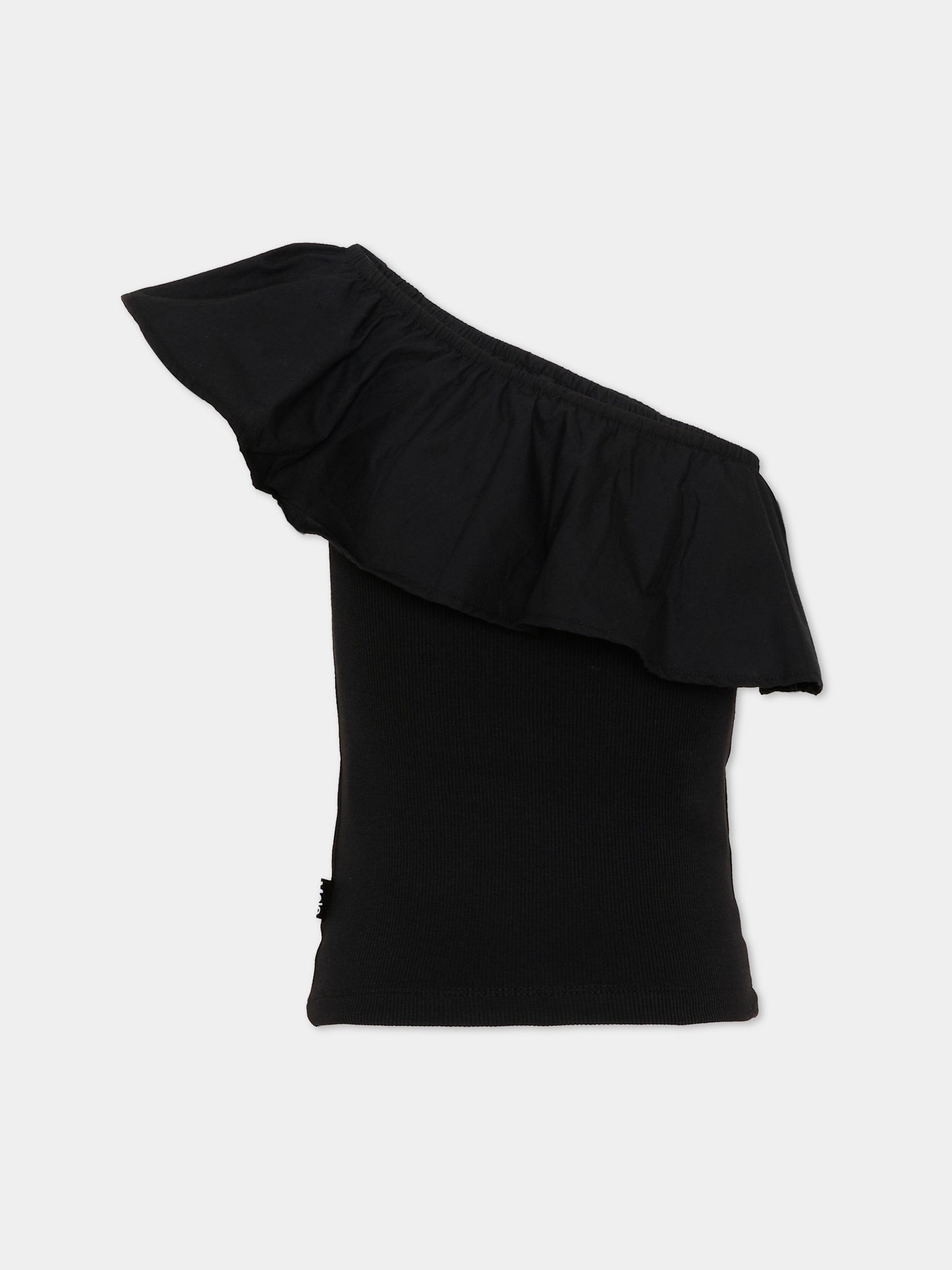 Top nero per bambina con volant,Molo,2S26A102 0099