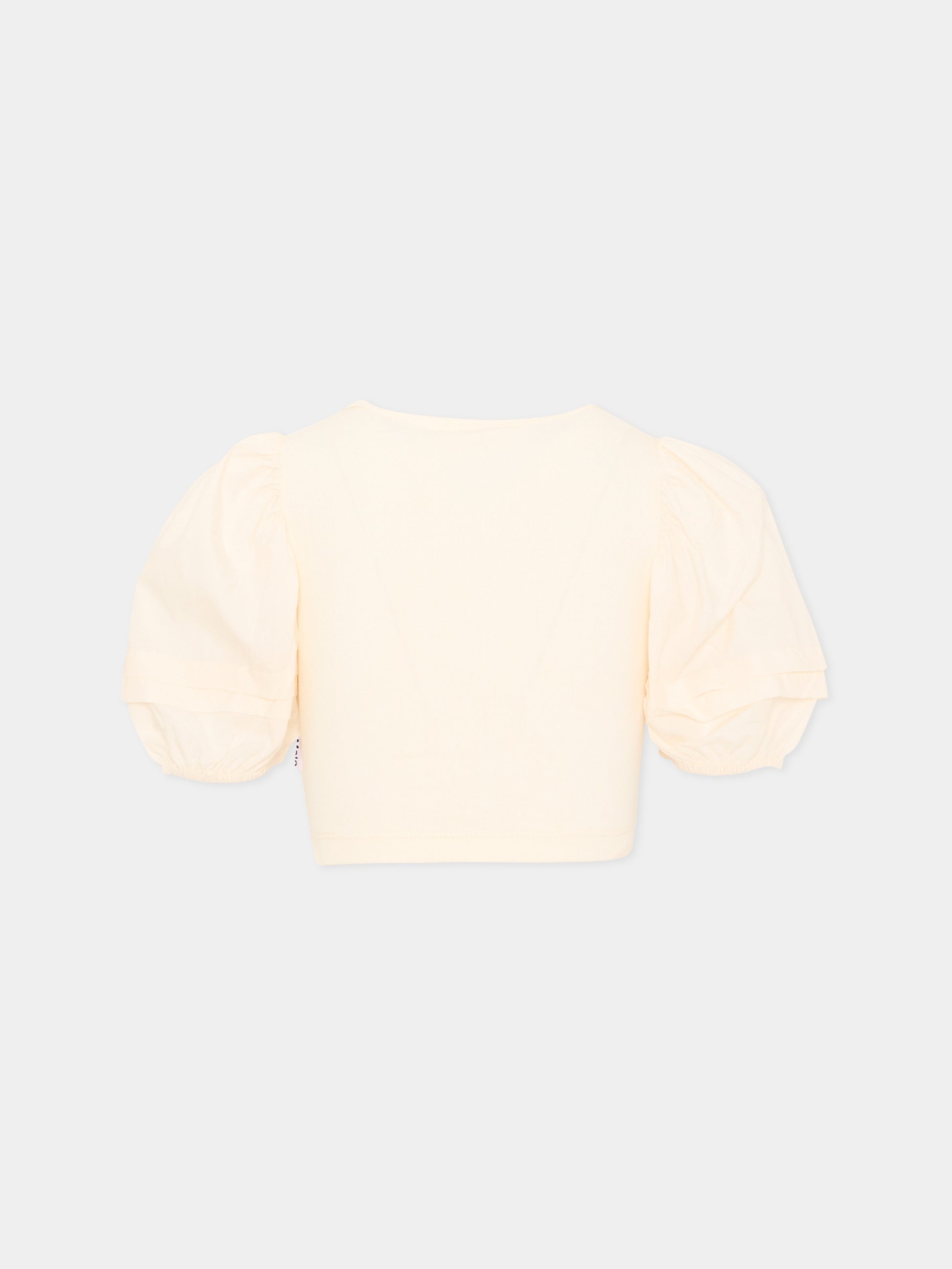 T-shirt avorio a maniche corte per bambina,Molo,2S26A220 2444