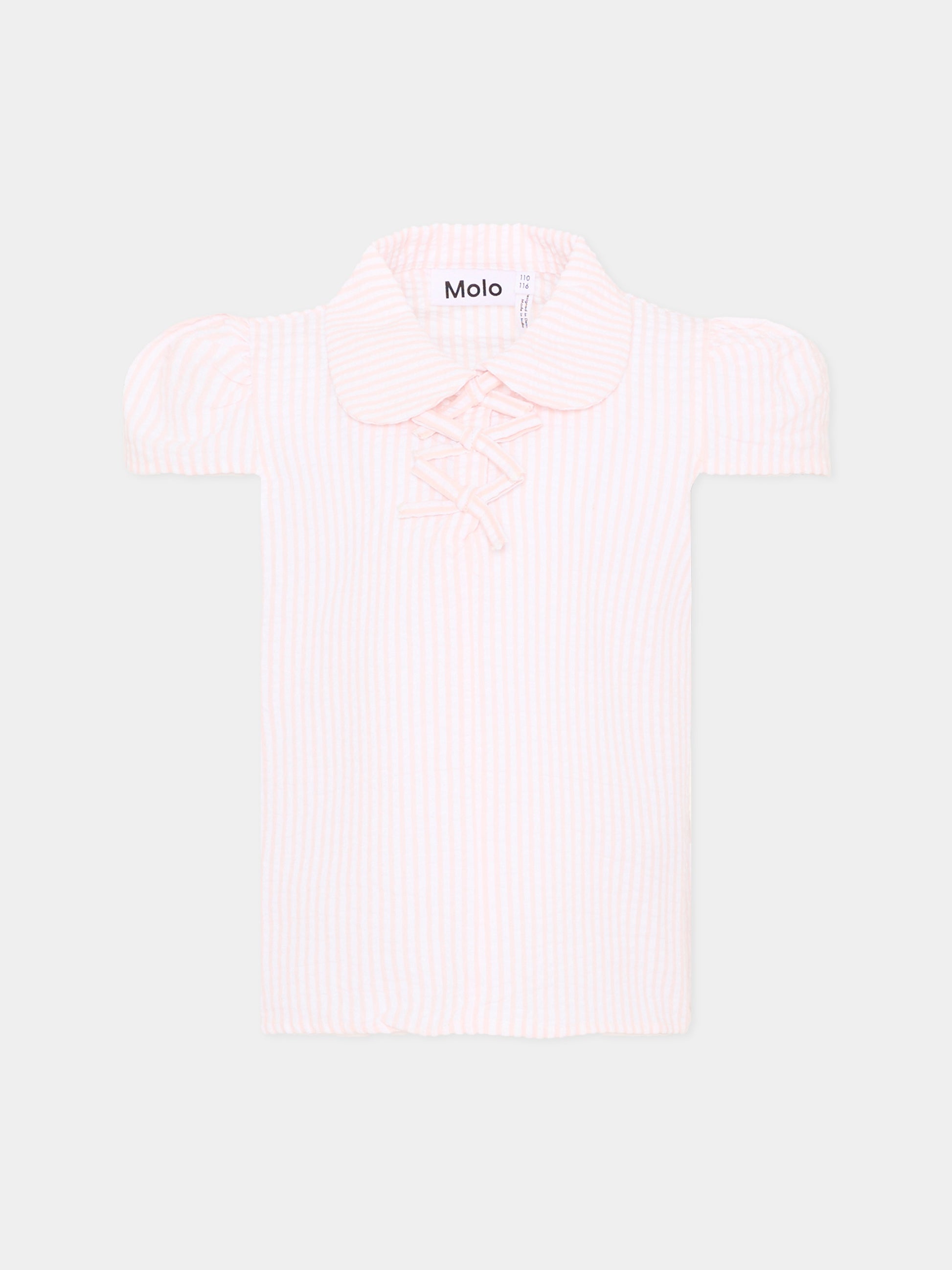 Camicia rosa Raelicka per bambina a righe,Molo,2S26C103 9573