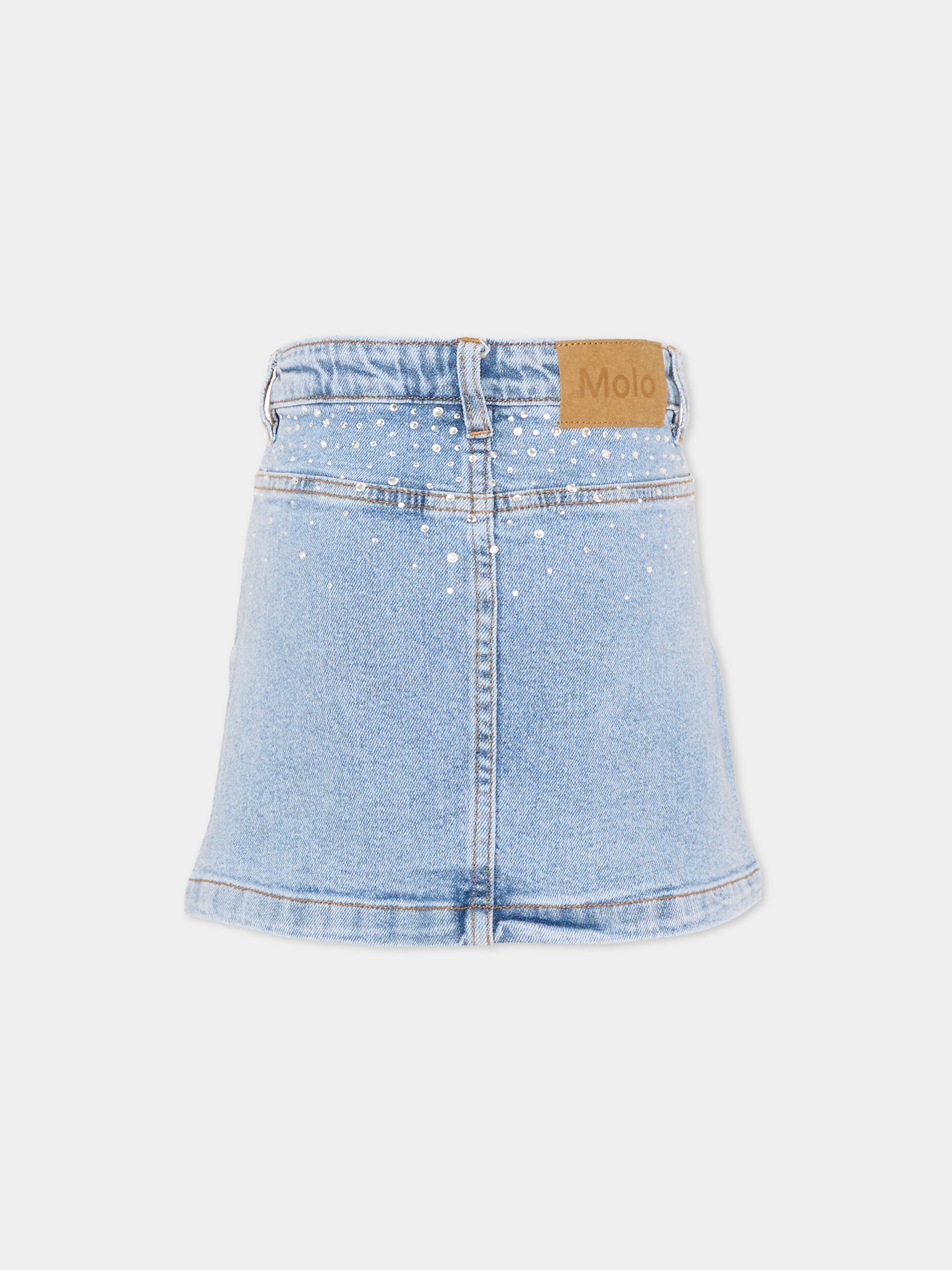 Gonna denim Bera per bambina con strass,Molo,2S26D120 9770