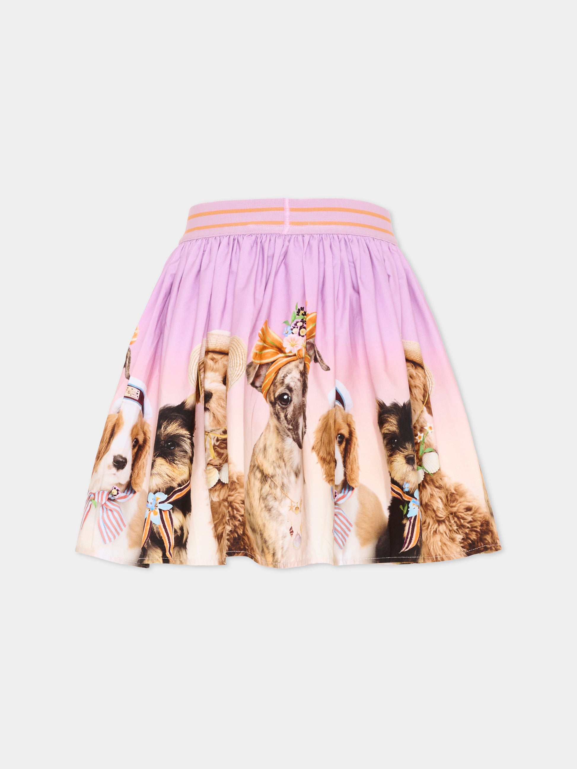 Gonna lilla Brenda per bambina con cani,Molo,2S26D127 5698