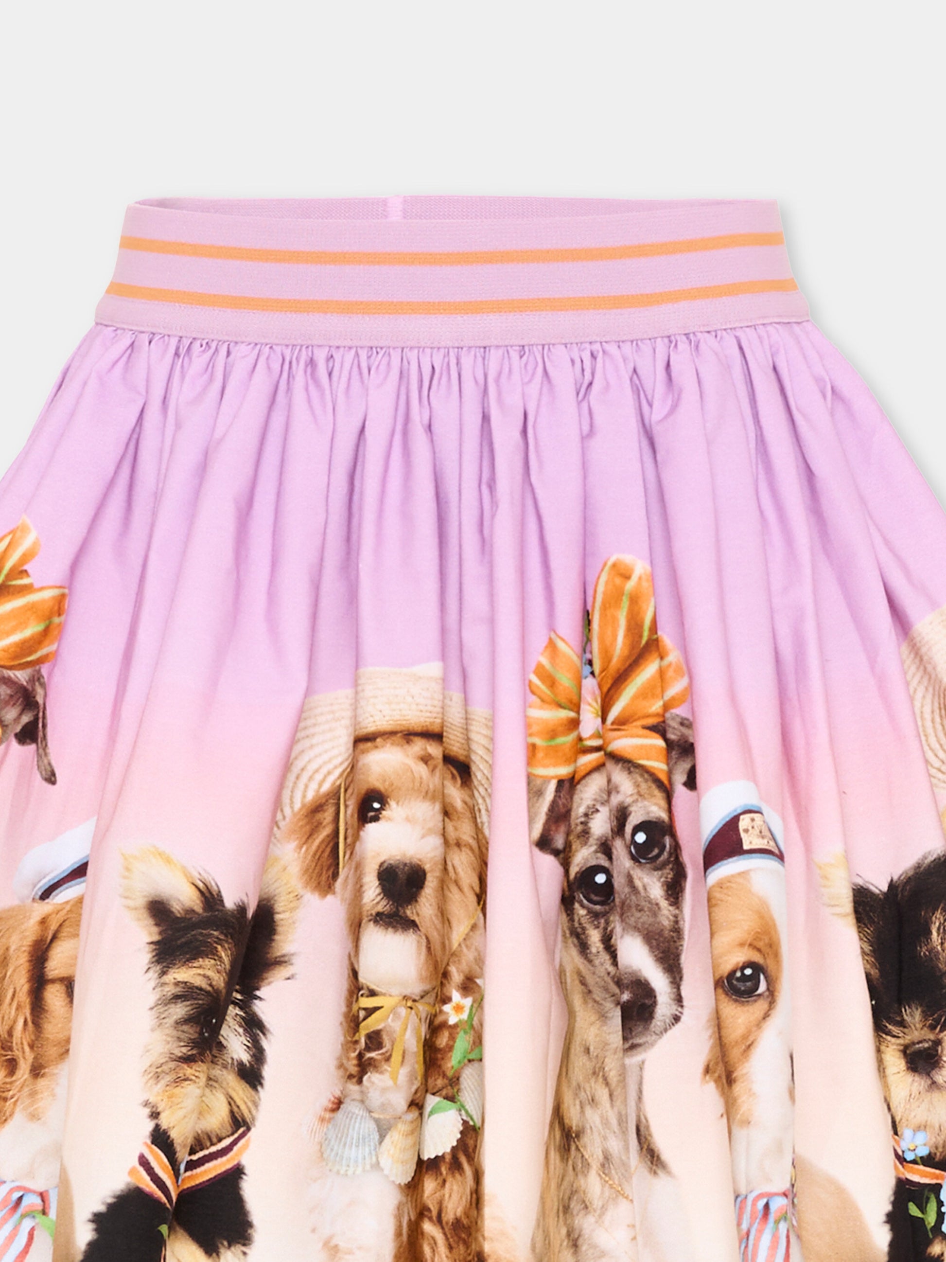 Gonna lilla Brenda per bambina con cani,Molo,2S26D127 5698