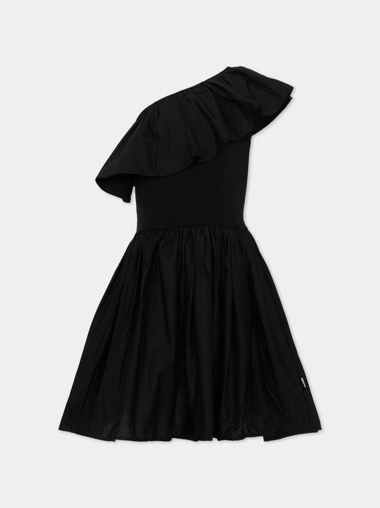 Vestito nero per bambina con volant,Molo,2S26E104 0099