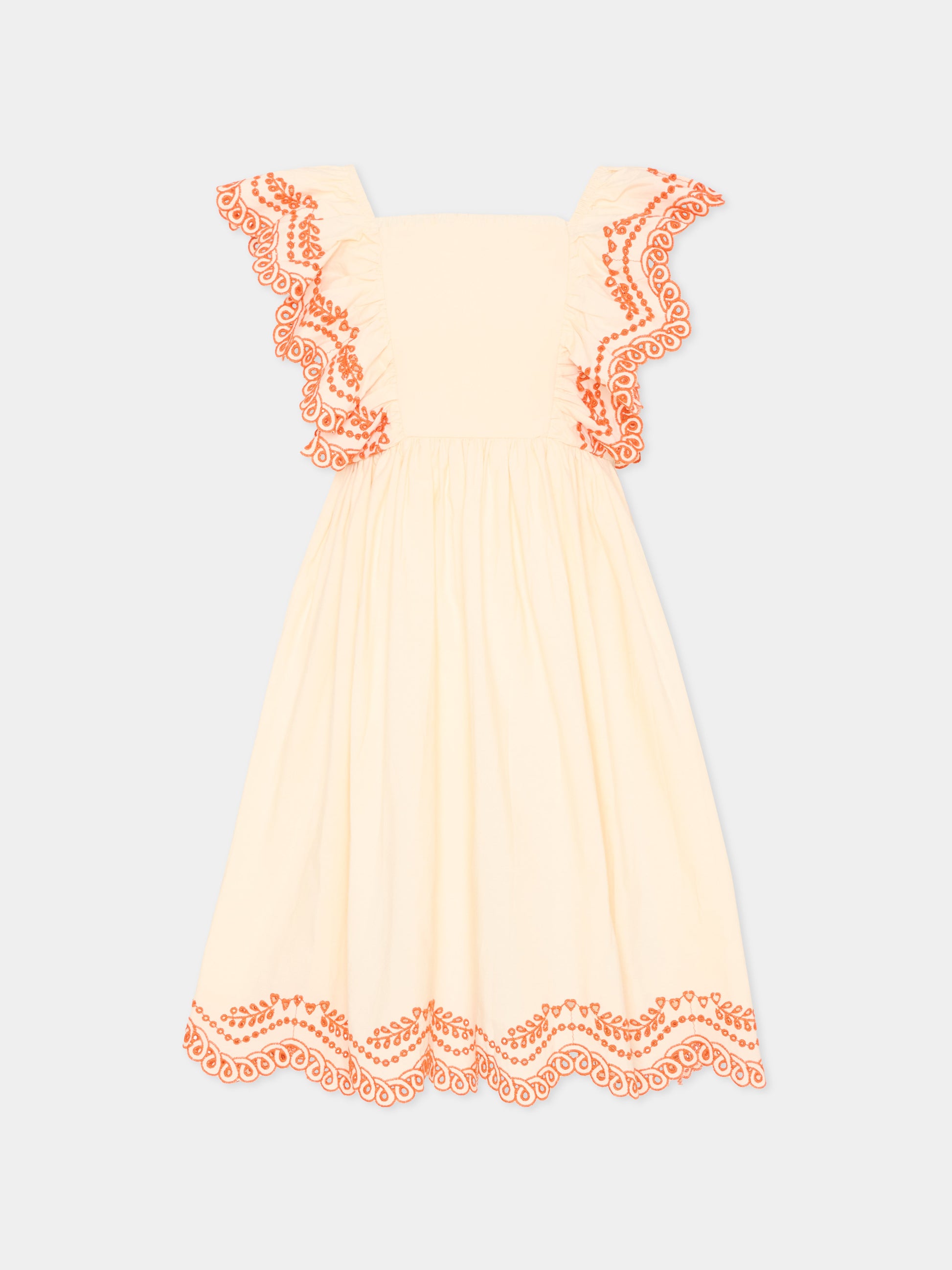 Vestito avorio Clementine per bambina ricamato,Molo,2S26E107 2444