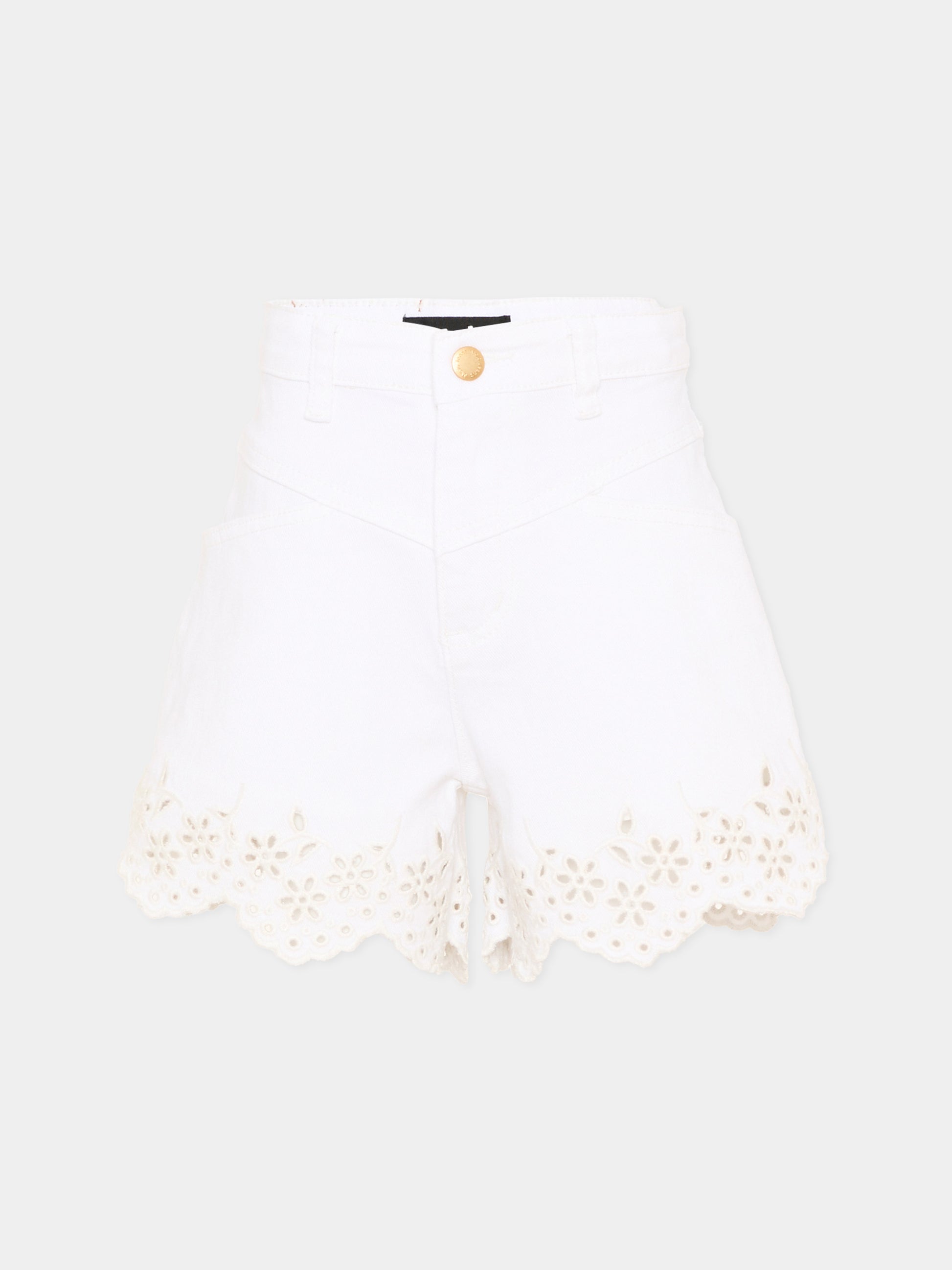 Shorts bianchi Adalyn per bambina con ricami,Molo,2S26H116 5636