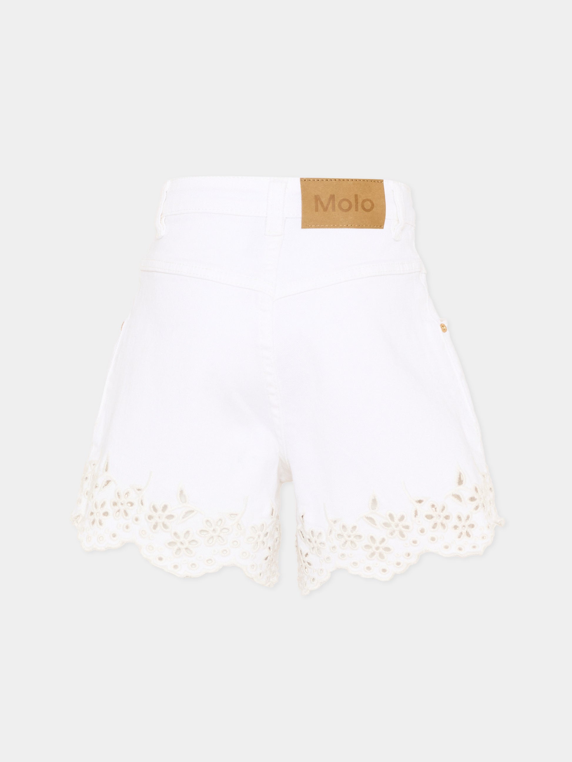 Shorts bianchi Adalyn per bambina con ricami,Molo,2S26H116 5636