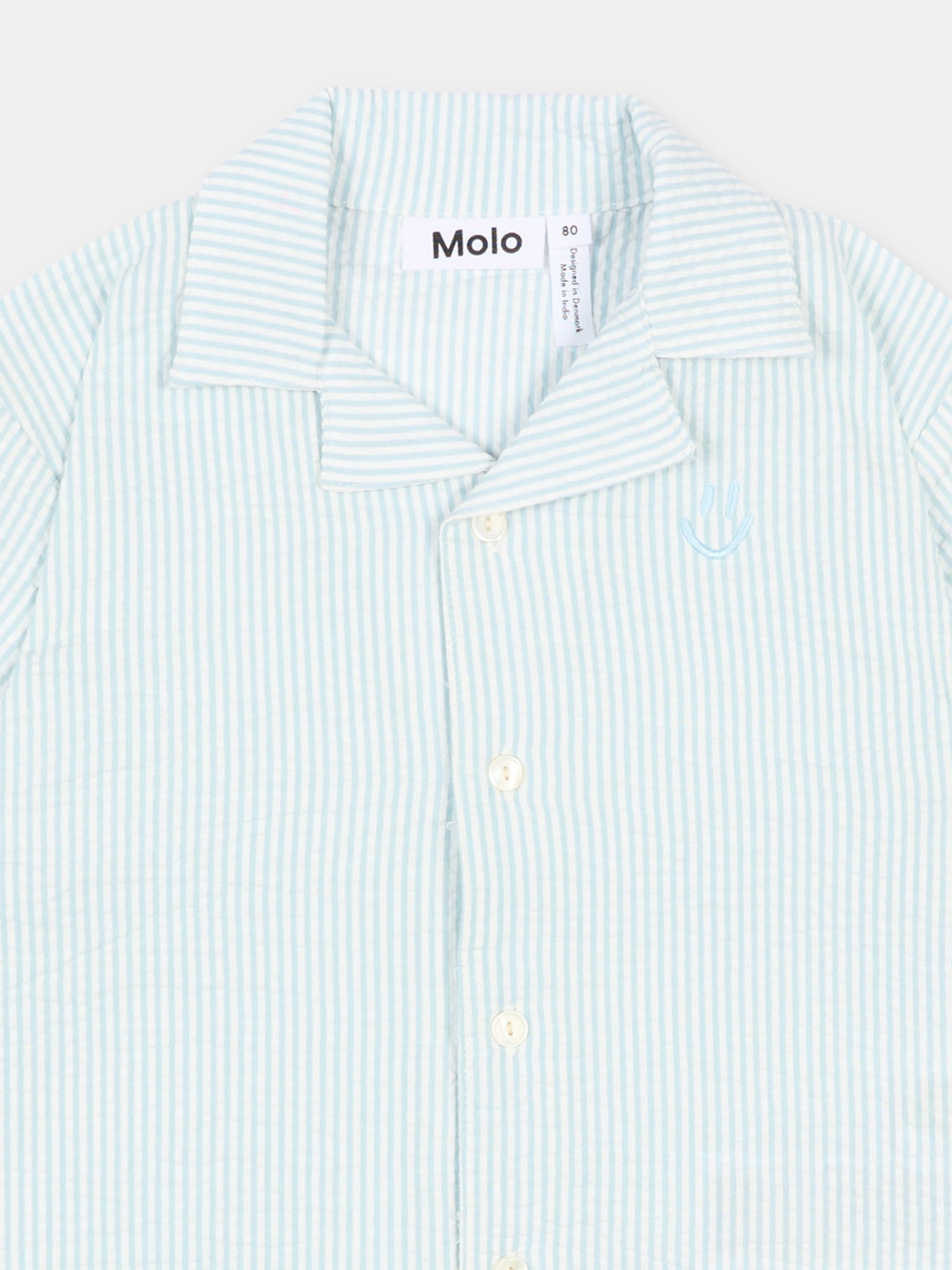 Camicia celeste Eyou per neonato a righe,Molo,6S26C202 9568