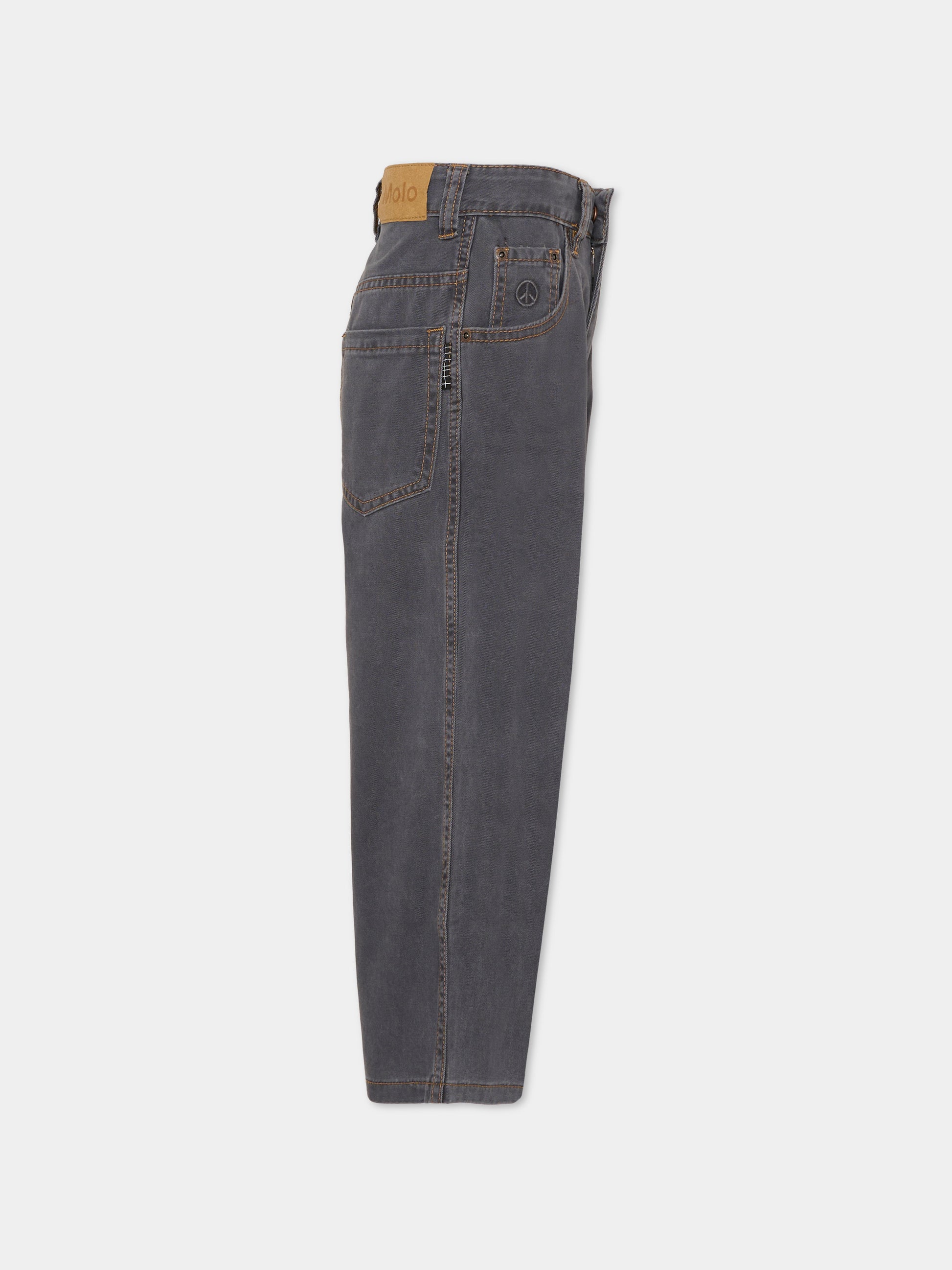 Jeans Aska nero per bambini con simbolo della pace,Molo,6S26I118 5989
