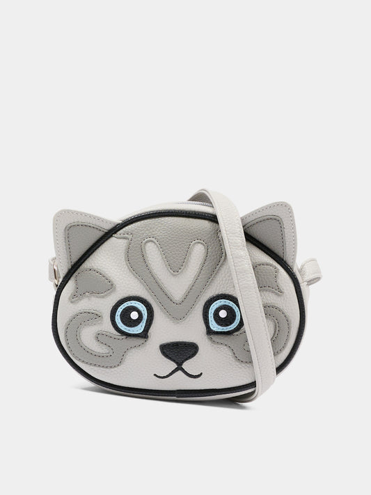 Borsa grigia per bambina con gatto,Molo,7S26V109 0297