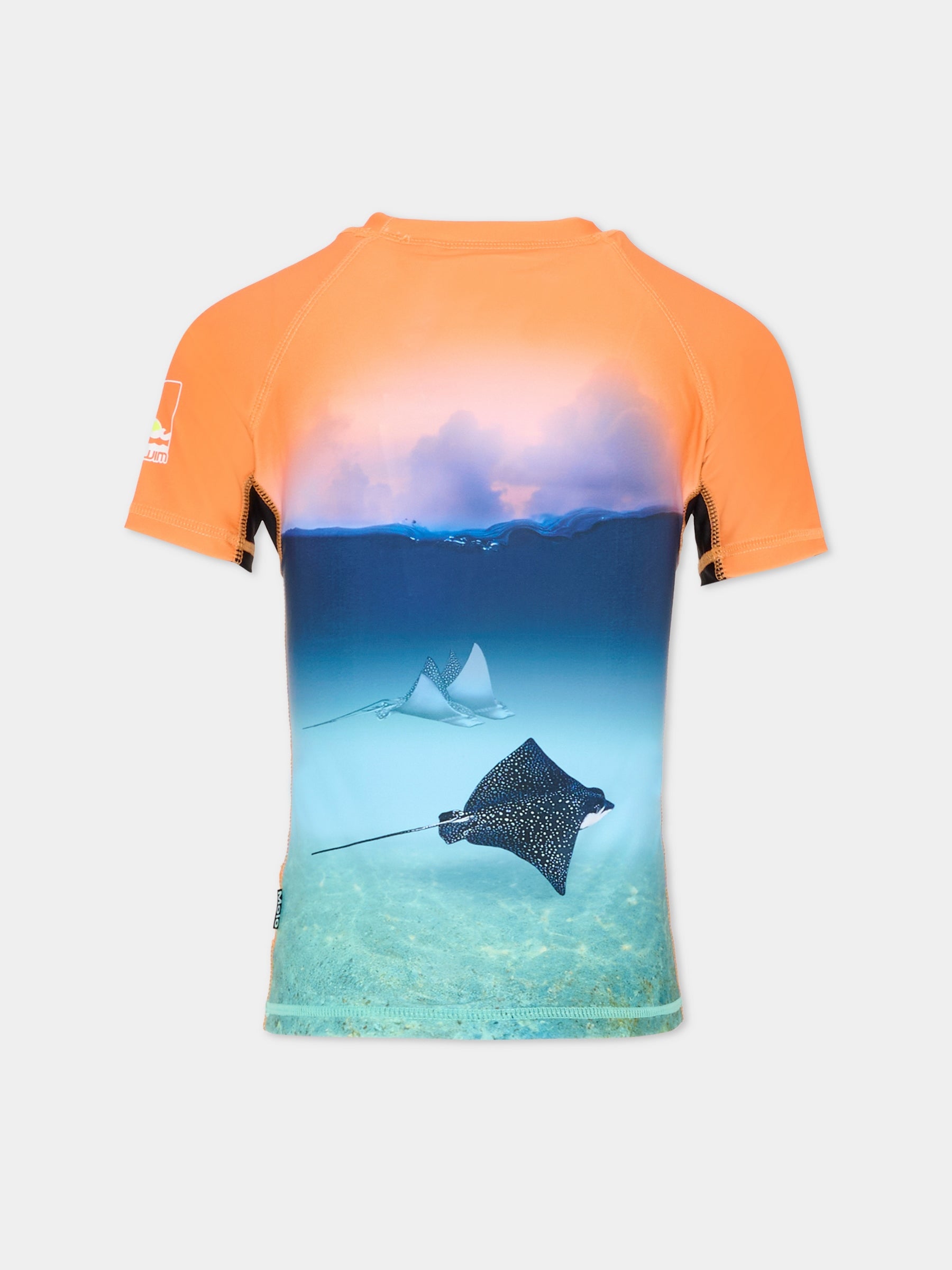 T-shirt Anti UV Neptune multicolor per bambino con stampa manta,Molo,8S26P204 5194