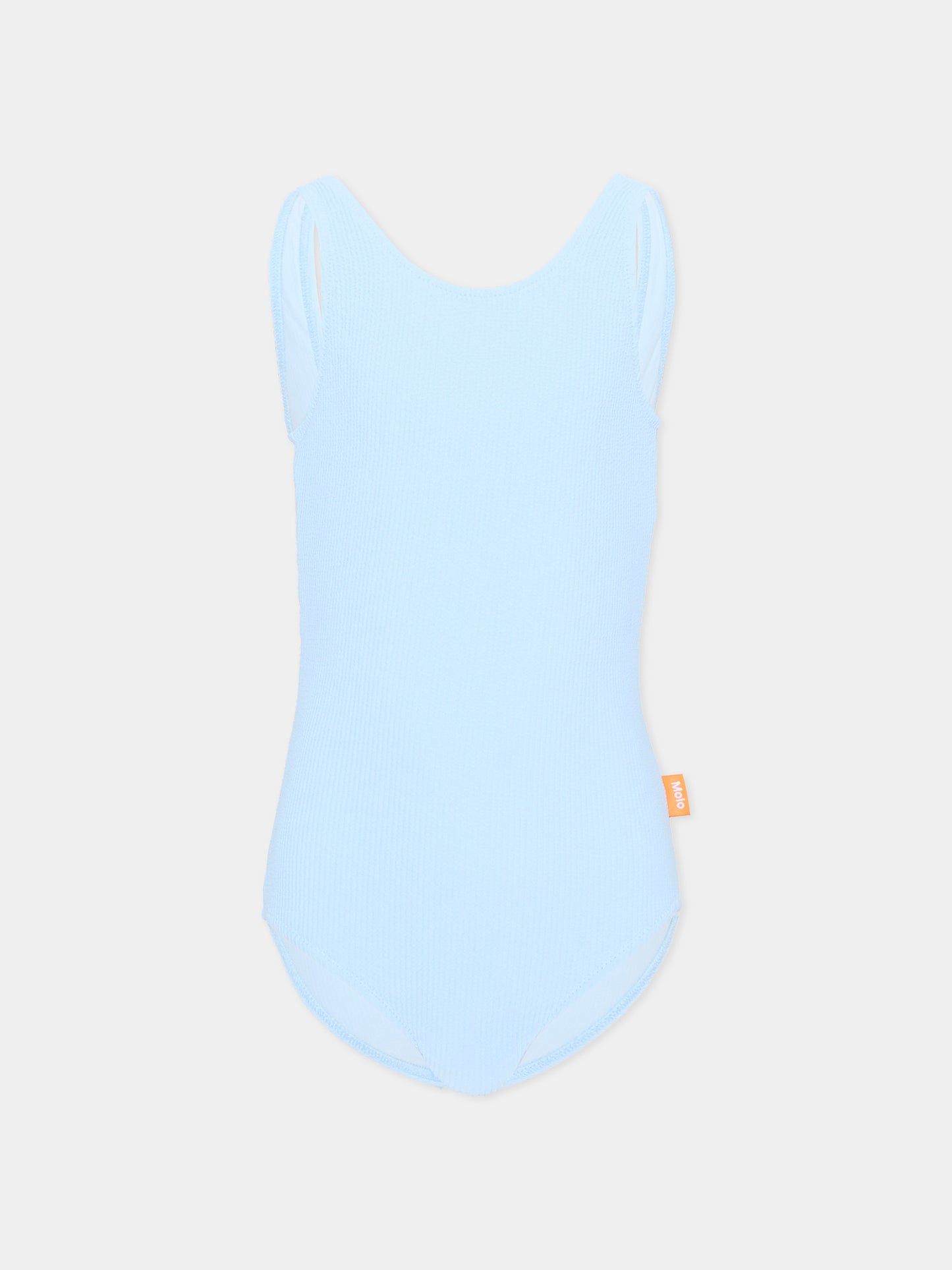 Costume intero celeste Nika Crepe per bambina,Molo,8S26P510 5637