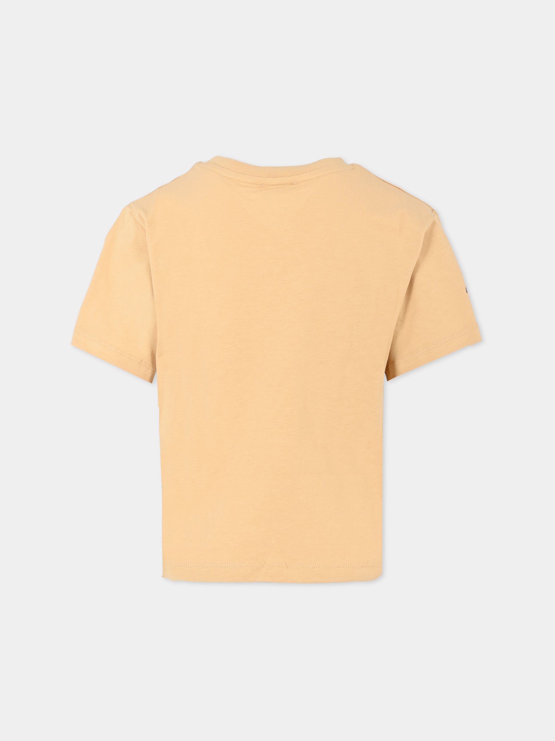 T-shirt beige per bambina con girasoli,Kenzo Kids,K61073 21D
