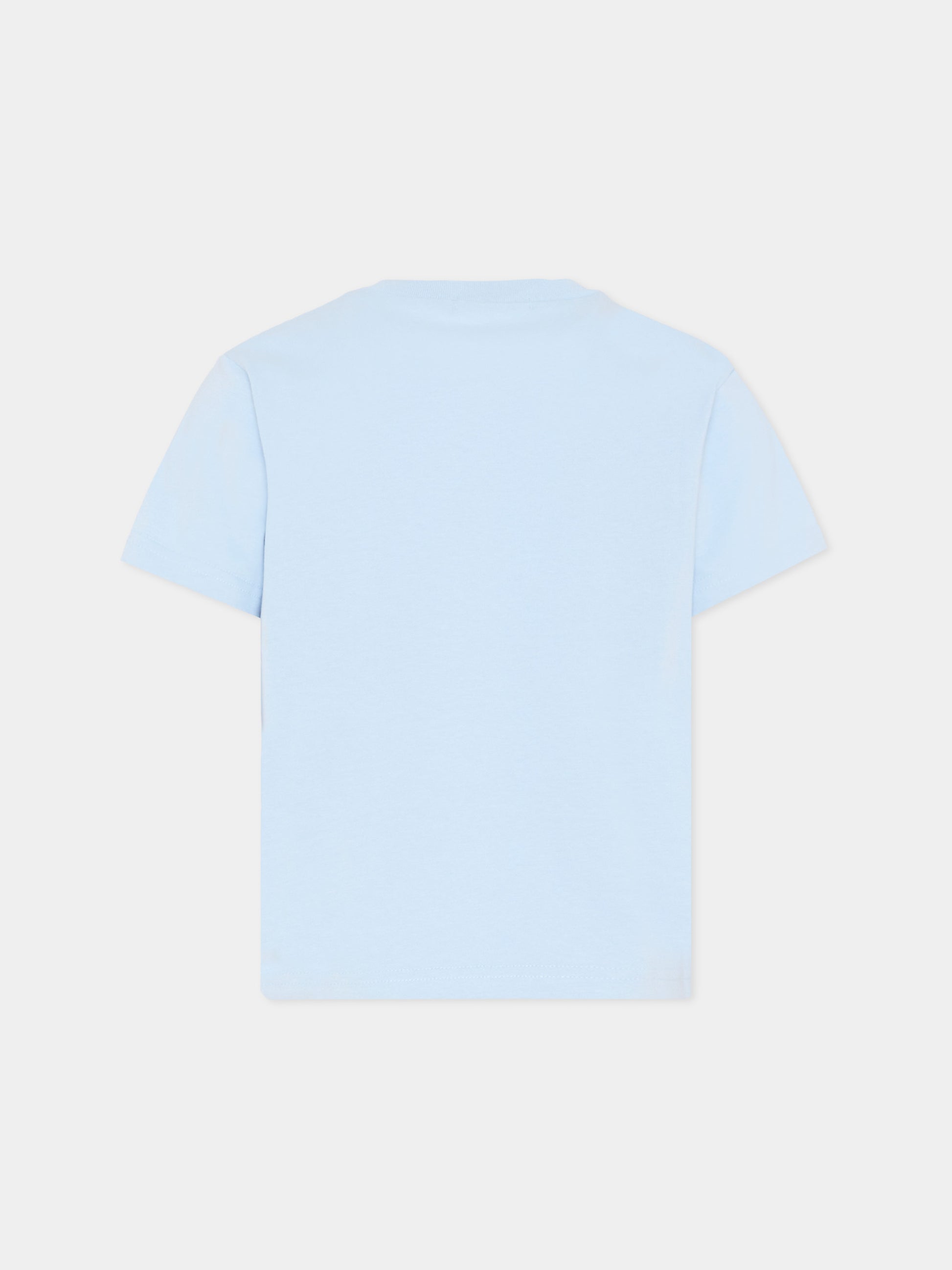 T-shirt celeste per bambino con stampa multicolor,Billieblush,U21706 79L