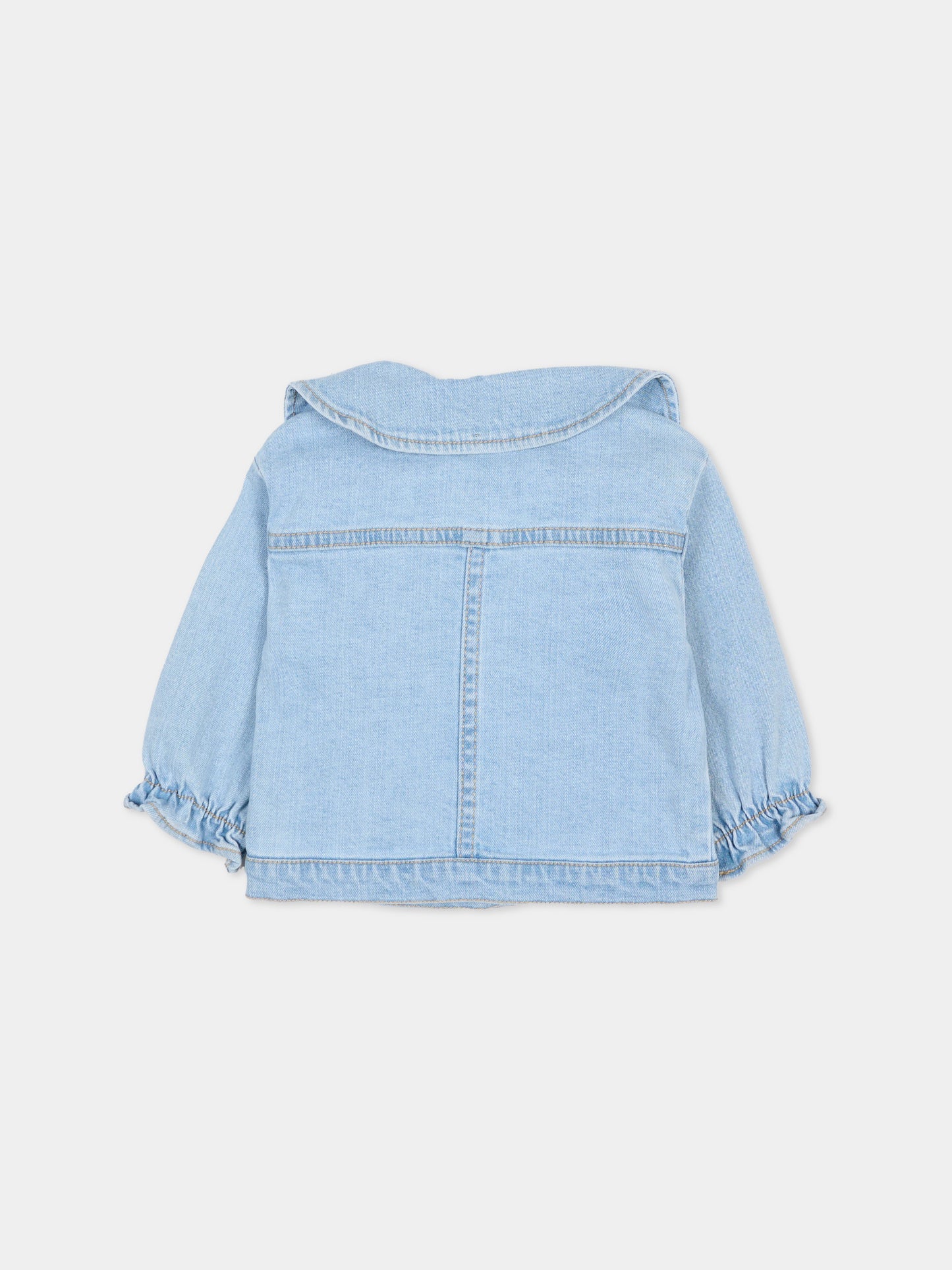 Giubbotto denim per neonata con ricami,Billieblush,U21765 Z04