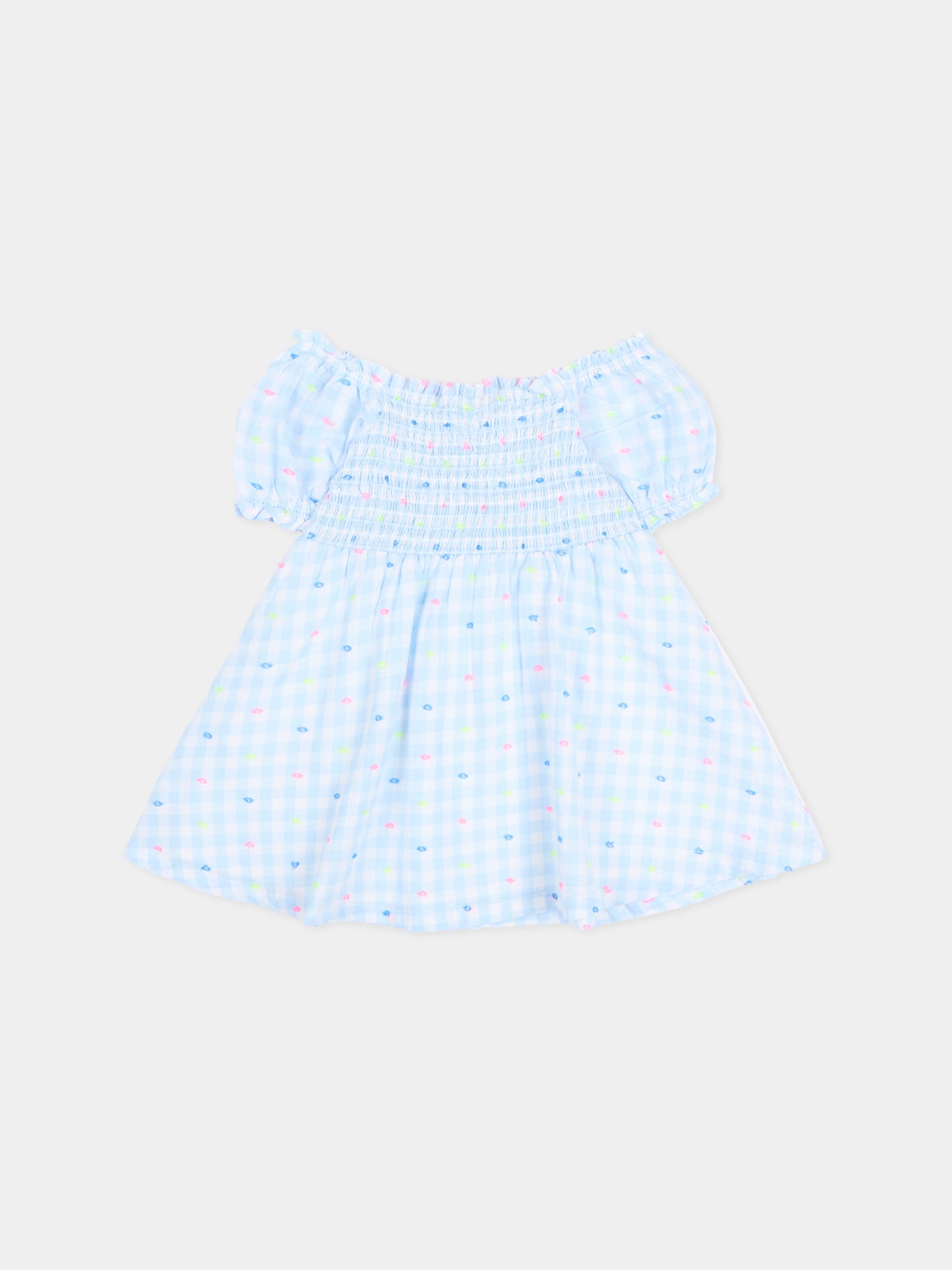 Vestito multicolor vichy per neonata,Billieblush,U21807 V21