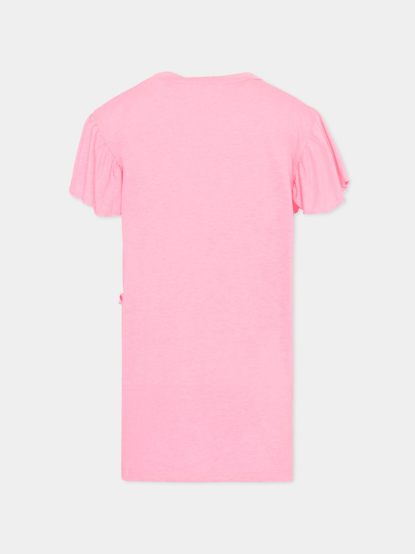 Vestito fucsia per bambina con cuore paillettes,Billieblush,U21831 499