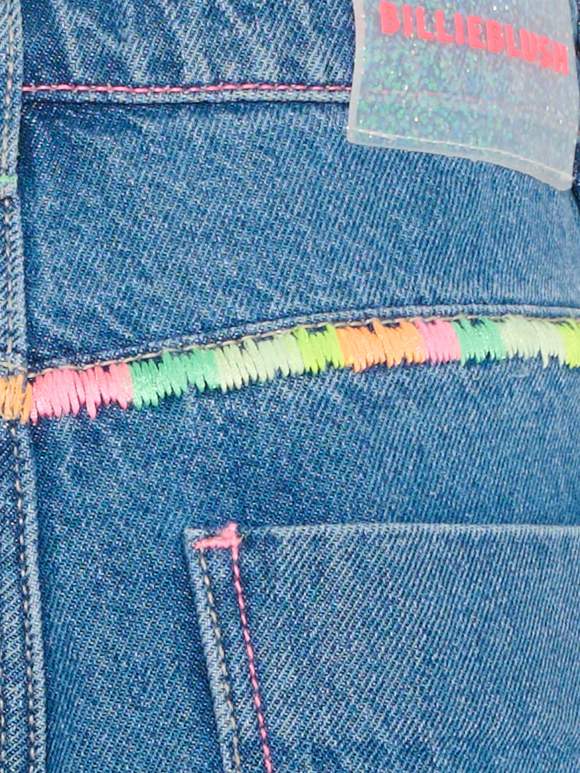 Jeans denim per bambina con ricamo,Billieblush,U21875 Z13